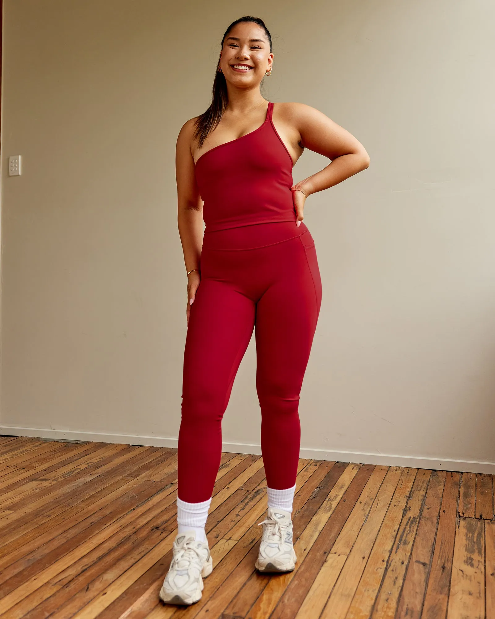 Fusion Full Length Tight with Pockets - Cherry Red sold by LSKD product image thumbnail 4