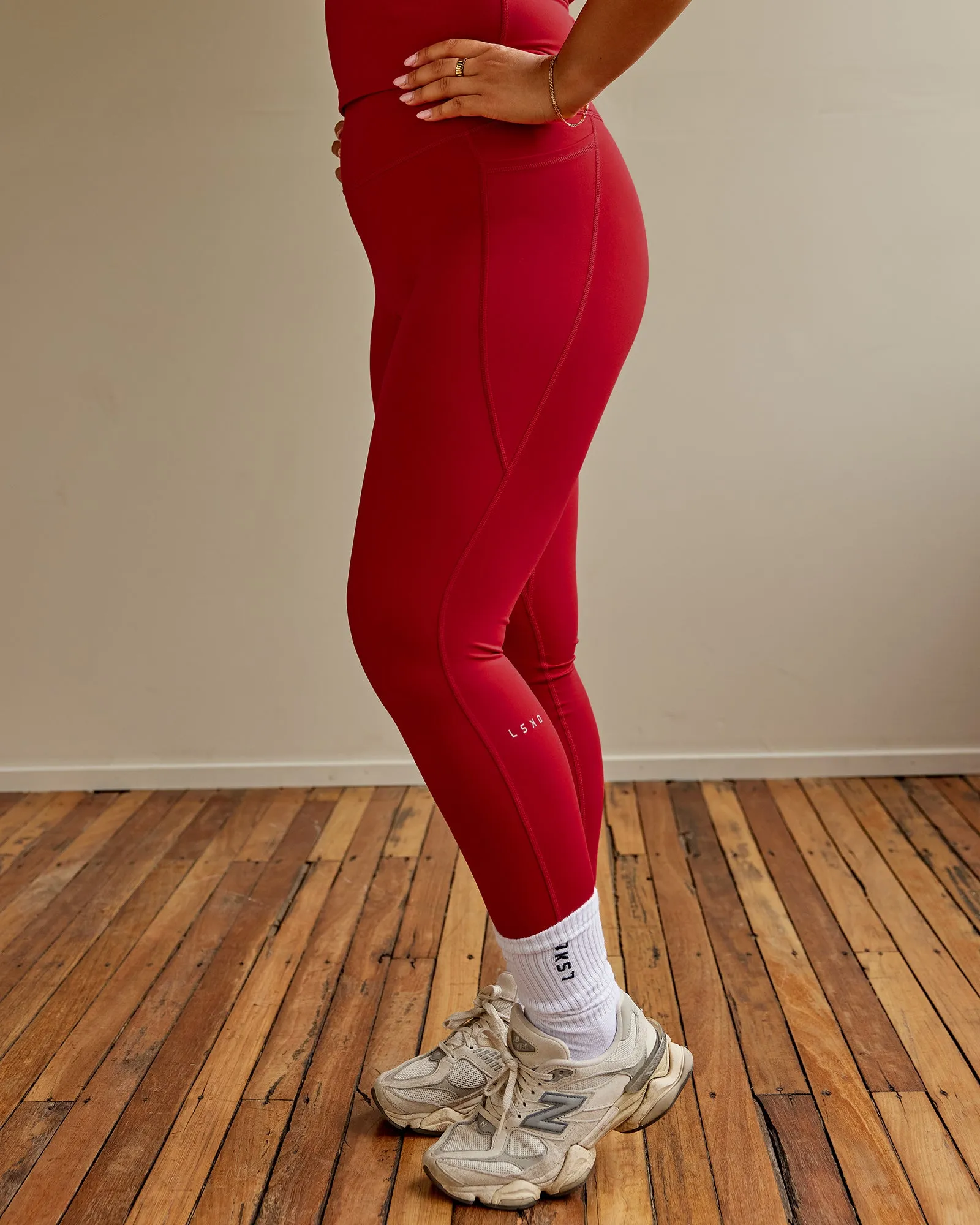 Fusion Full Length Tight with Pockets - Cherry Red sold by LSKD