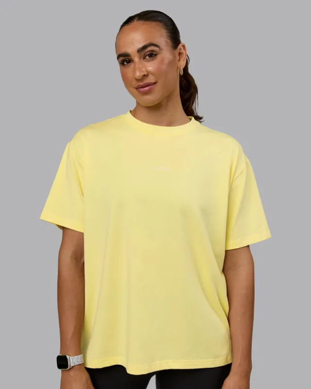 Go-To FLXCotton Oversized Tee - Lemon-White sold by LSKD