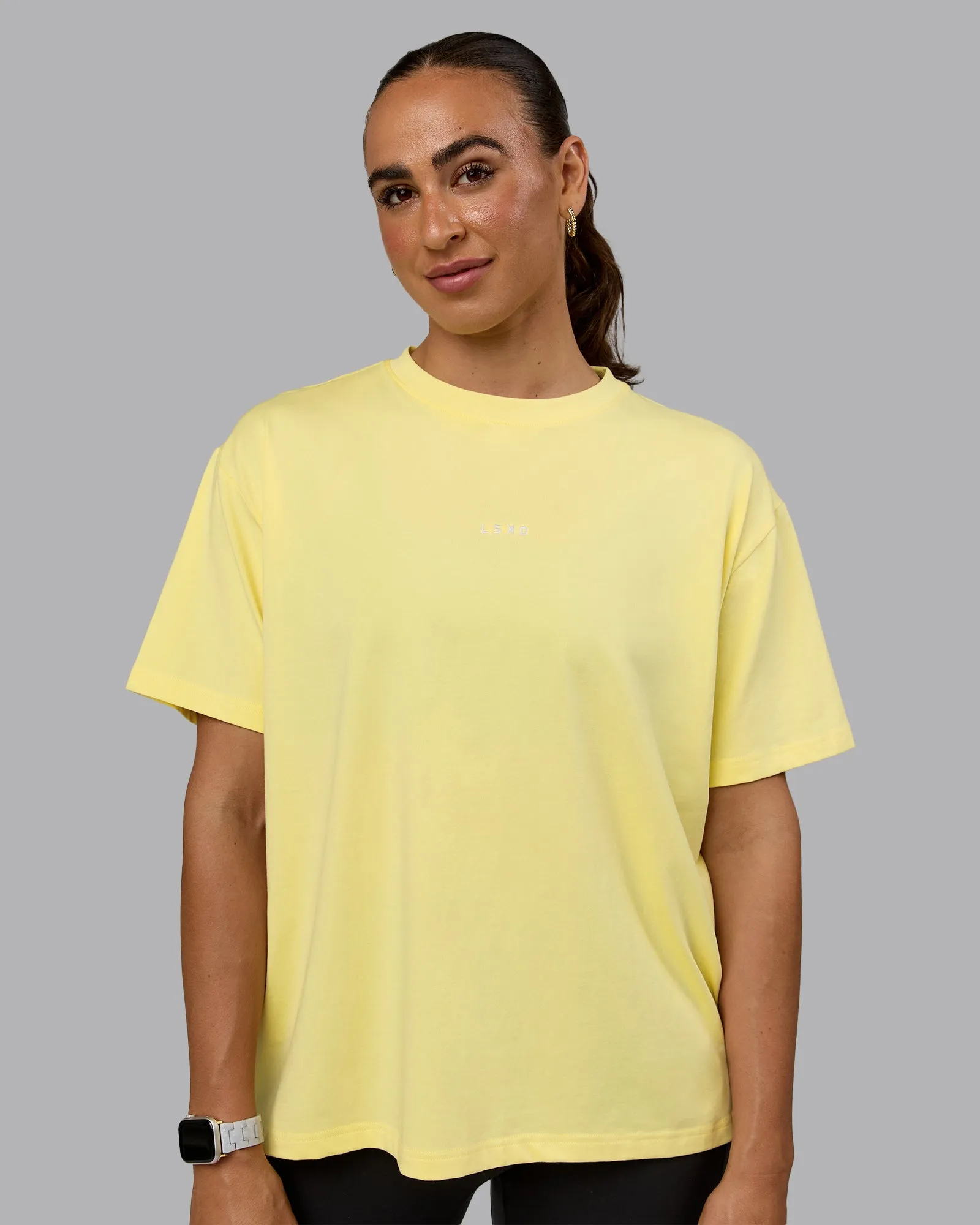 Go-To FLXCotton Oversized Tee - Lemon-White sold by LSKD