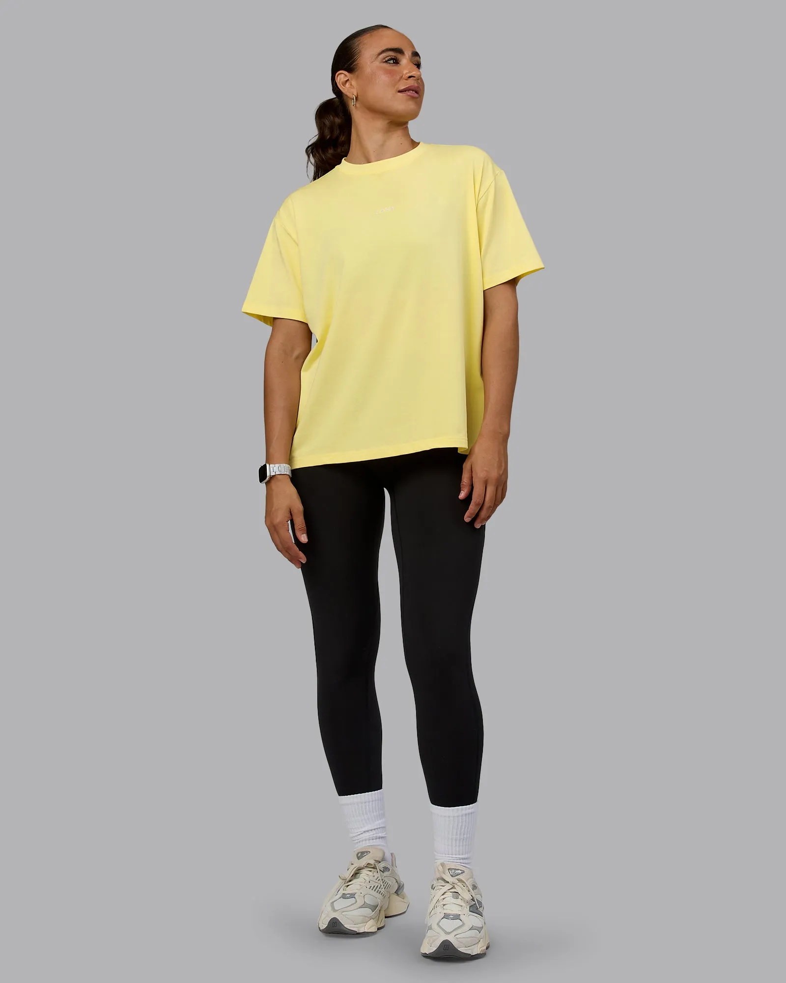 Go-To FLXCotton Oversized Tee - Lemon-White sold by LSKD product image thumbnail 5