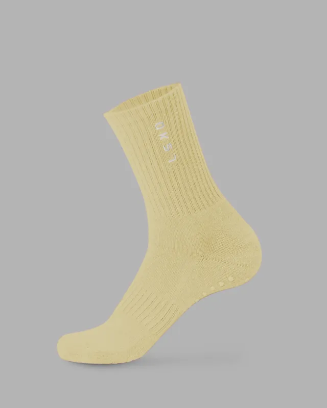 Signal Crew Pilates Grip Socks - Pale Yellow sold by LSKD