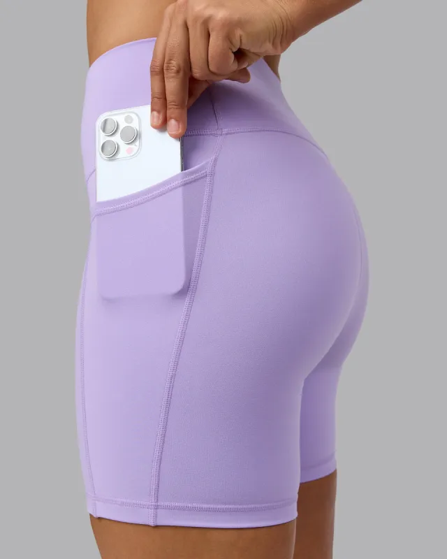 Fusion Mid Short Tight With Pockets - Pale Lilac sold by LSKD