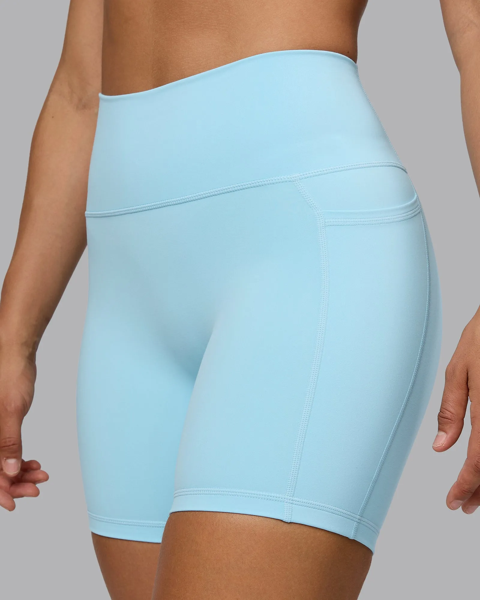 Fusion Mid Short Tight With Pockets - Crystal Blue sold by LSKD