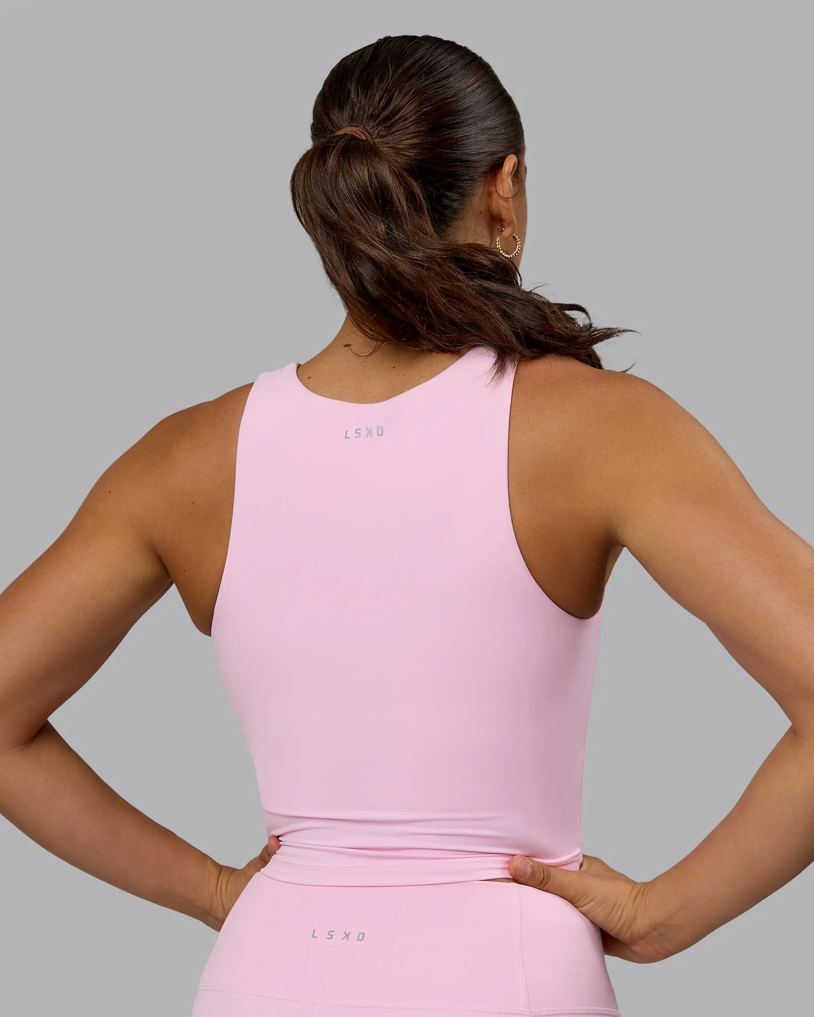 Staple Square Neck Active Shelf Bra Tank - Pale Pink sold by LSKD product image thumbnail 3
