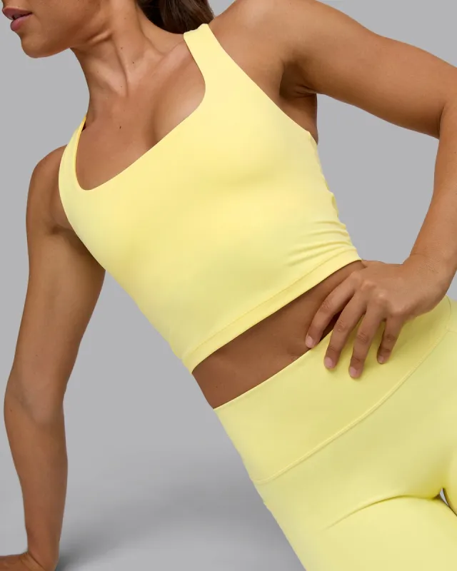 Staple Square Neck Active Shelf Bra Tank - Lemon sold by LSKD