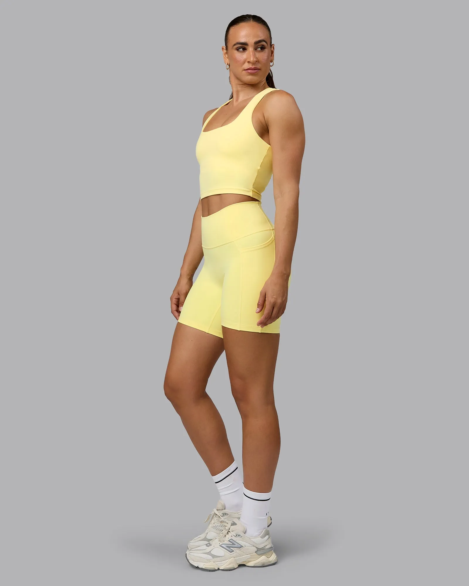 Staple Square Neck Active Shelf Bra Tank - Lemon sold by LSKD product image thumbnail 4
