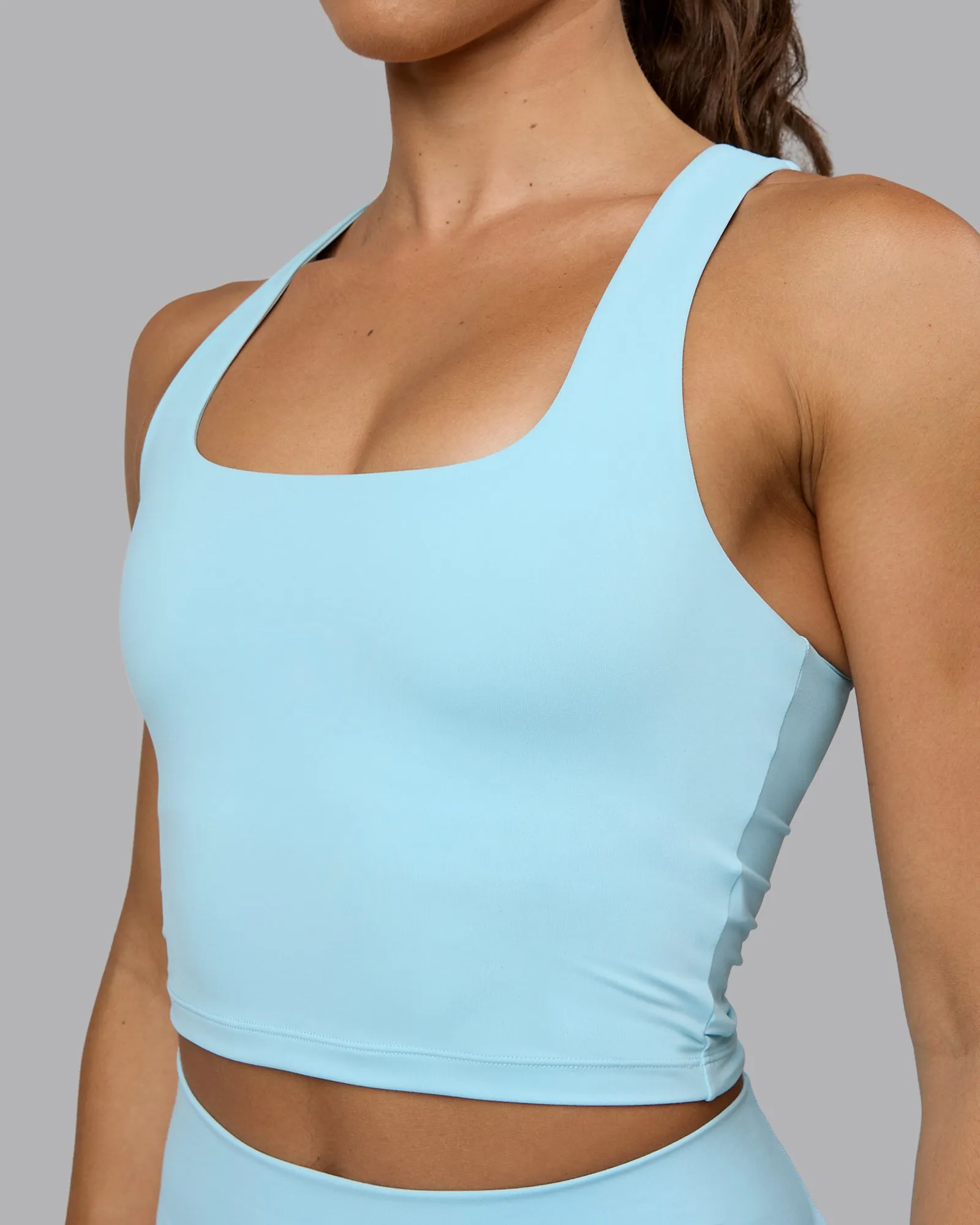 Staple Square Neck Active Shelf Bra Tank - Crystal Blue sold by LSKD product image thumbnail 4