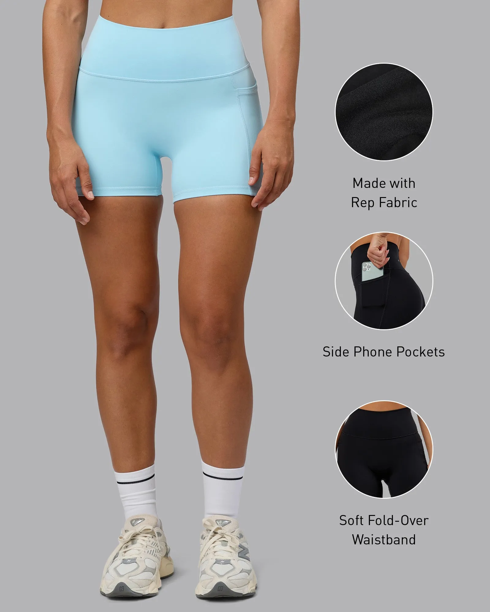 Fusion X-Short Tight With Pockets - Crystal Blue sold by LSKD product image thumbnail 2