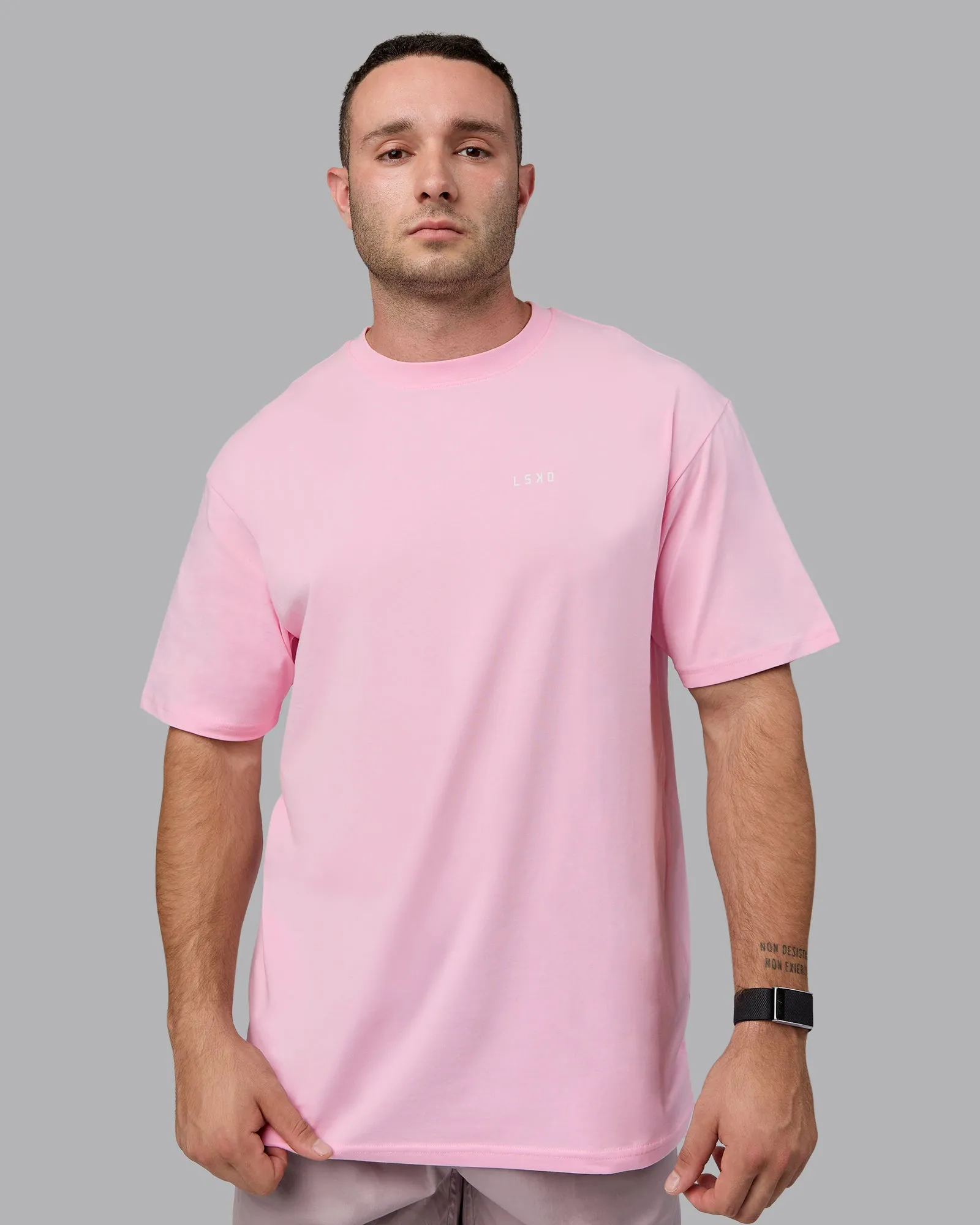 1% Better Value Series FLXCotton Tee Oversize - Pale Pink-White sold by LSKD product image thumbnail 2