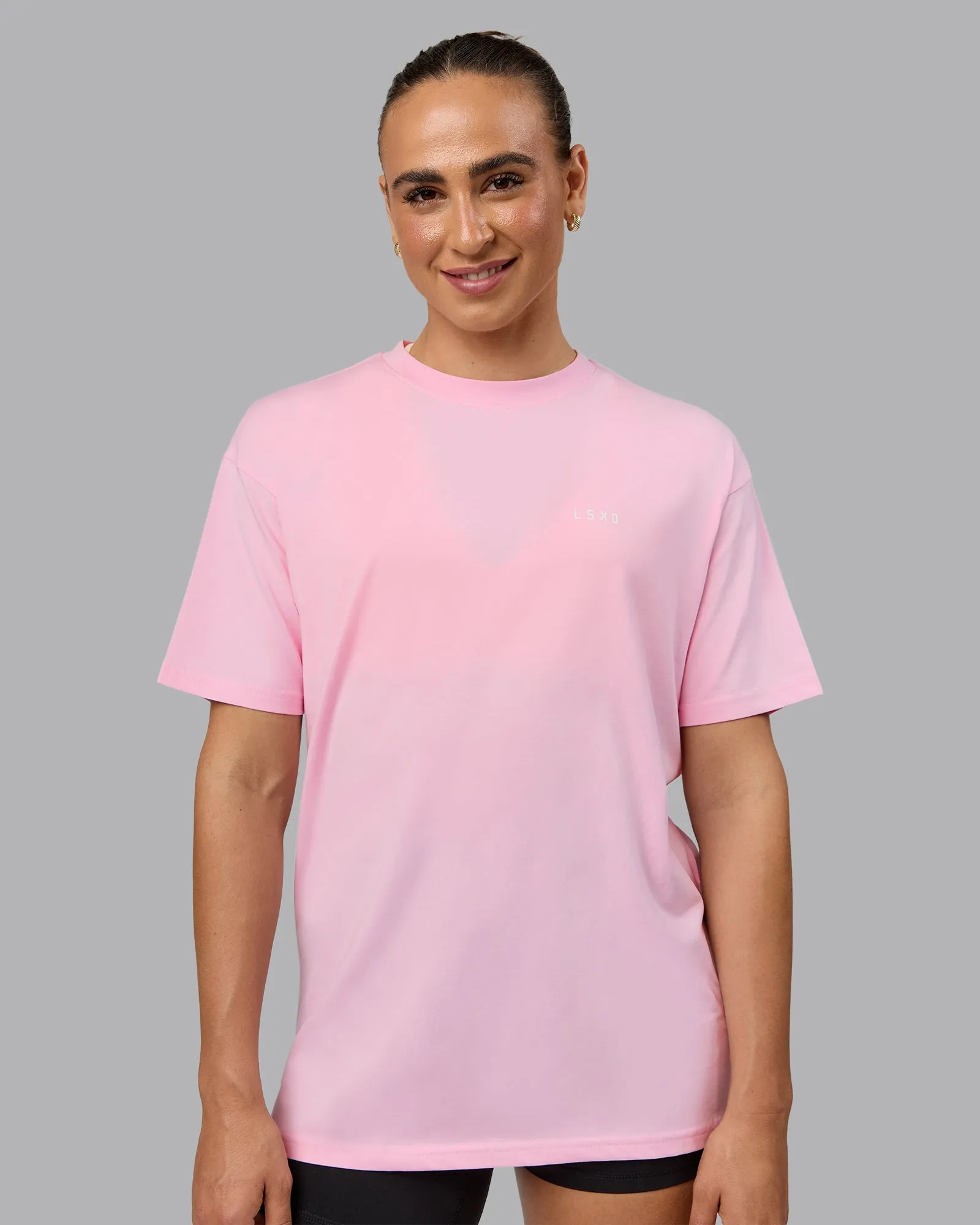 1% Better Value Series FLXCotton Tee Oversize - Pale Pink-White sold by LSKD product image thumbnail 4