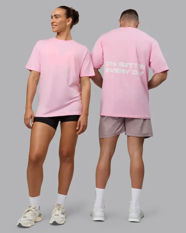 1% Better Value Series FLXCotton Tee Oversize - Pale Pink-White sold by LSKD