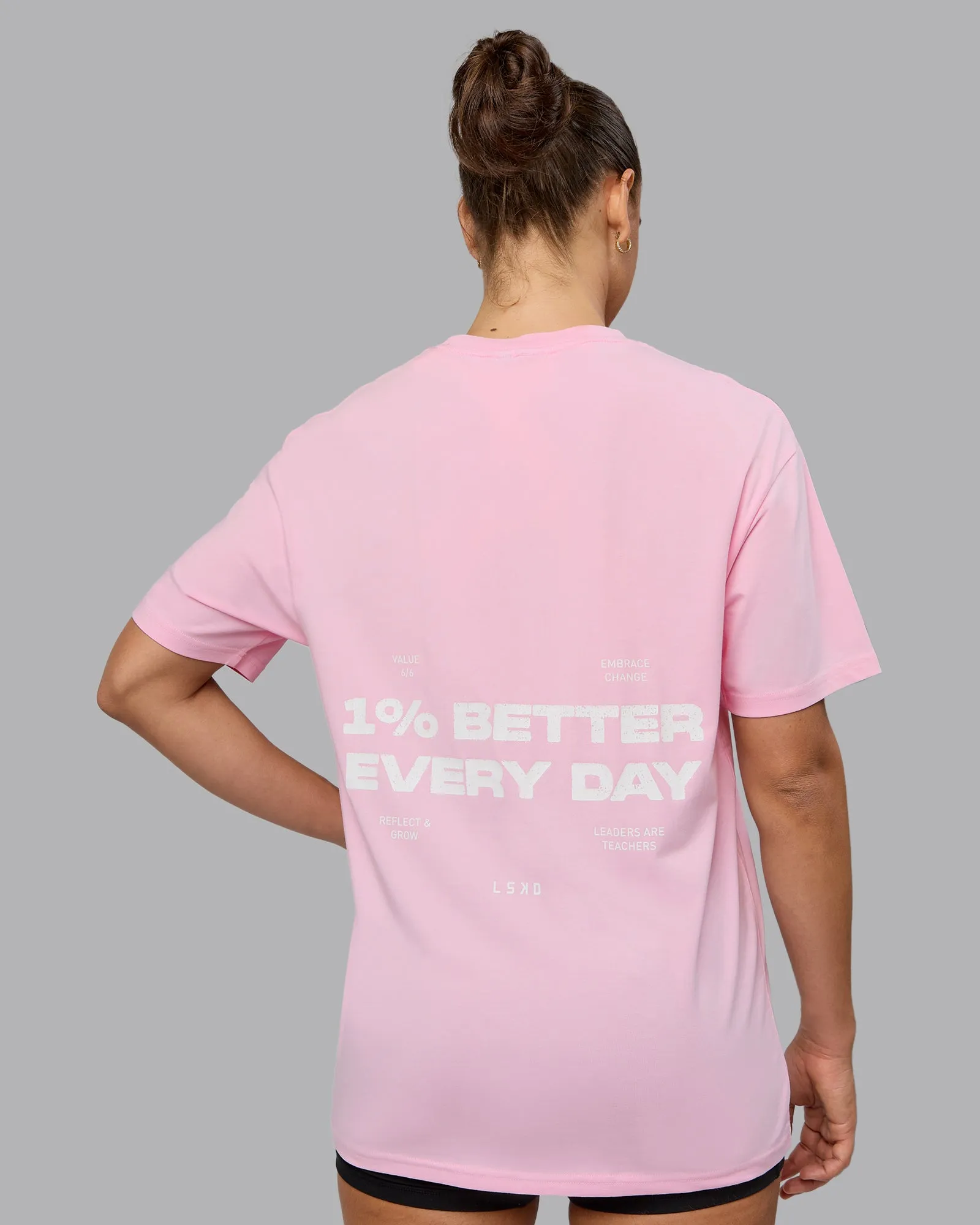 1% Better Value Series FLXCotton Tee Oversize - Pale Pink-White sold by LSKD product image thumbnail 3