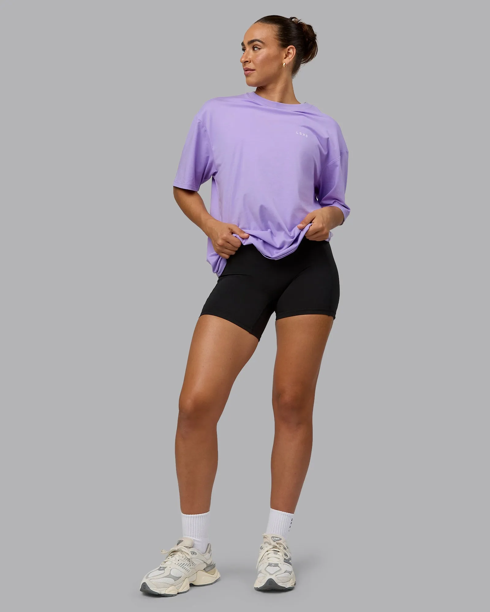 1% Better Value Series FLXCotton Tee Oversize - Pale Lilac-White sold by LSKD product image thumbnail 2