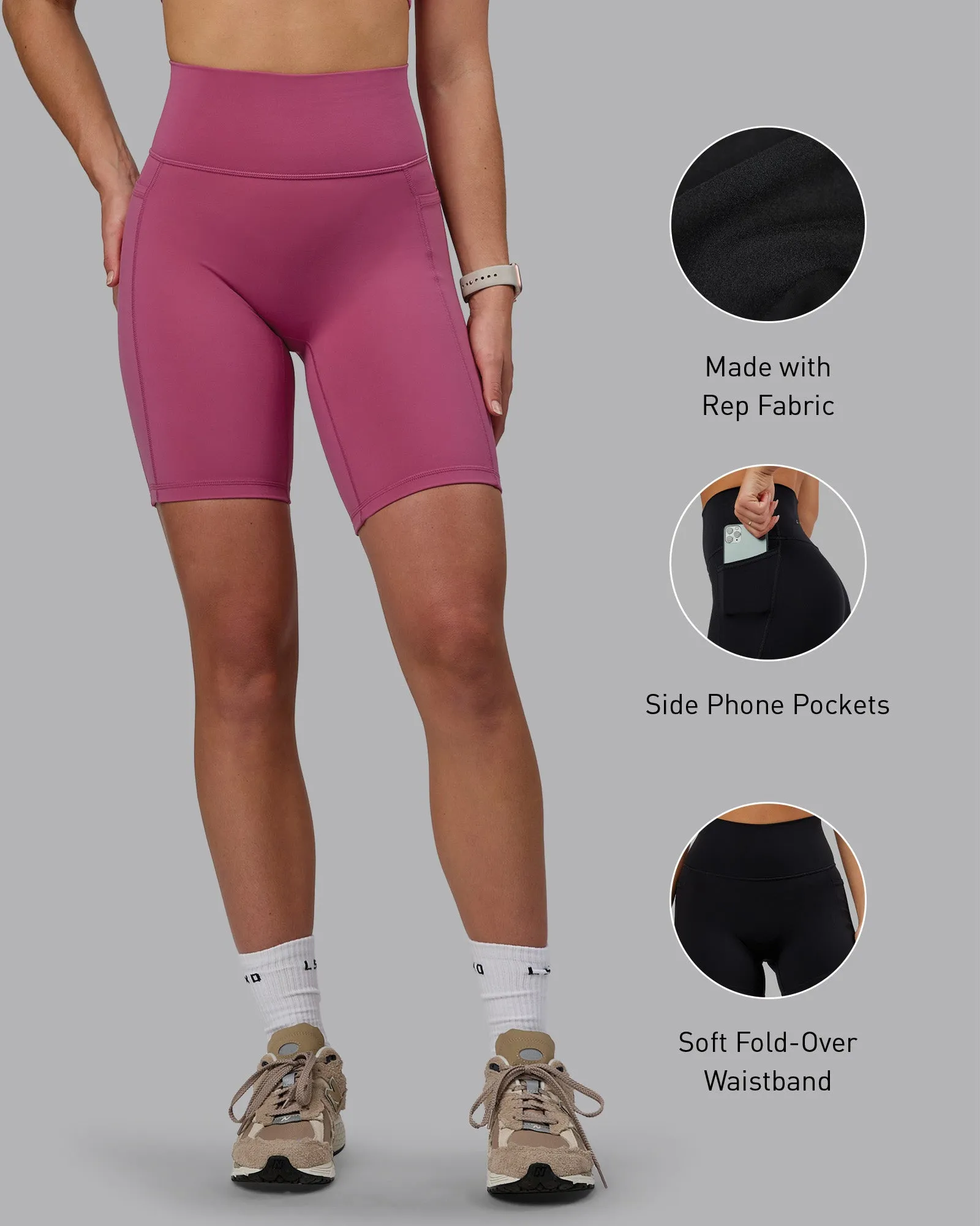 Fusion Bike Short With Pockets - Mauve Haze sold by LSKD product image thumbnail 2