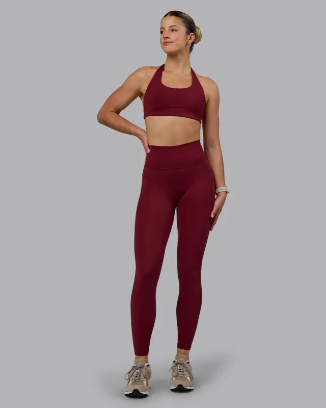 Fusion Full Length Tights with Pockets - Cordovan sold by LSKD