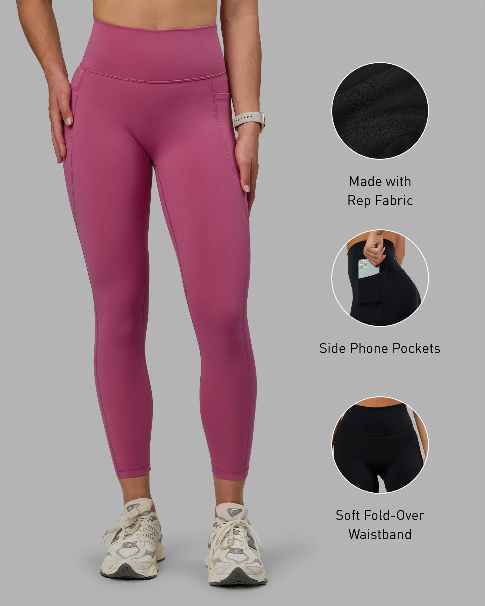Fusion 7/8 Length Tight With Pockets - Mauve Haze sold by LSKD product image thumbnail 2