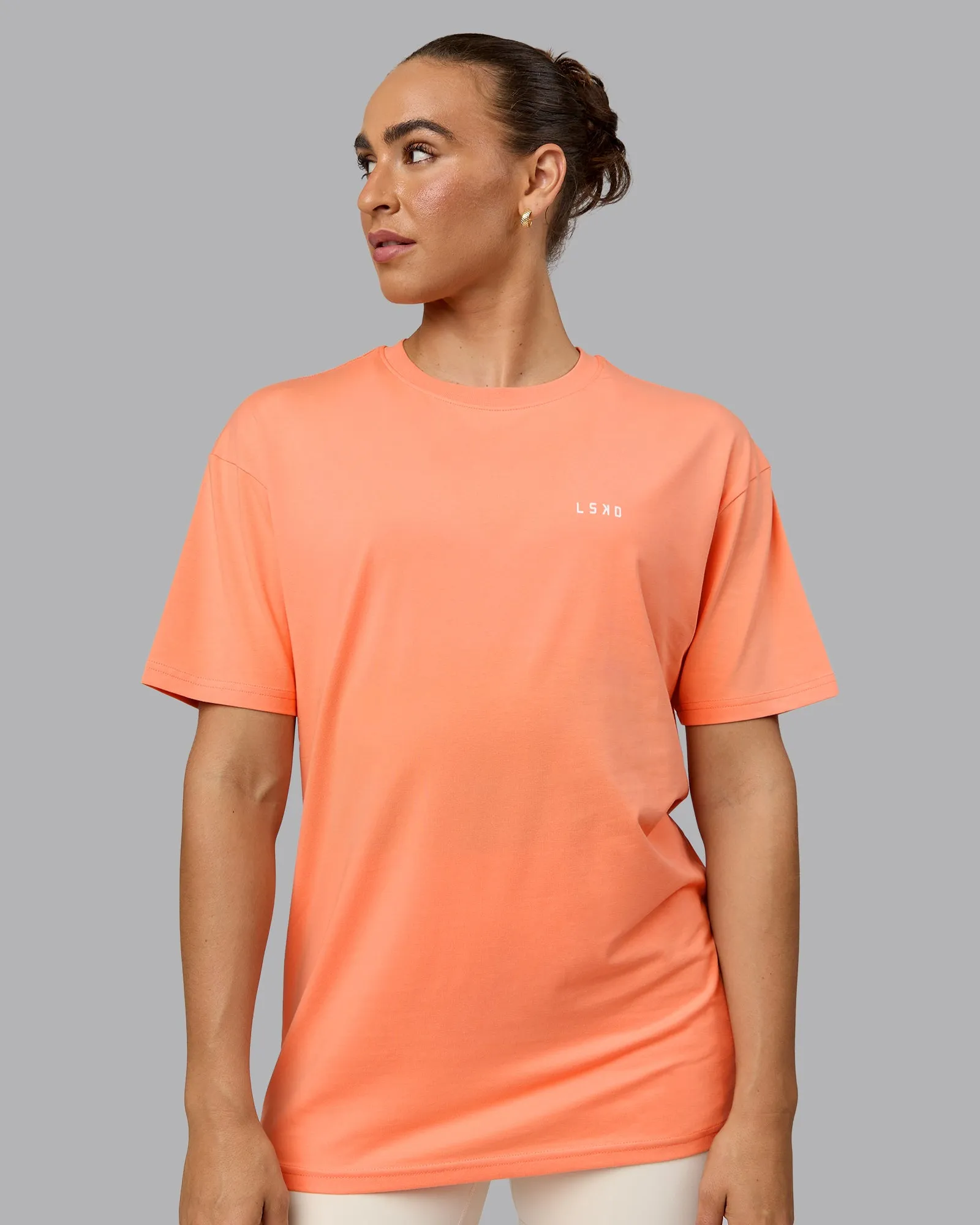 1% Better Value Series FLXCotton Tee Oversize - Mellow Peach-White sold by LSKD product image thumbnail 4