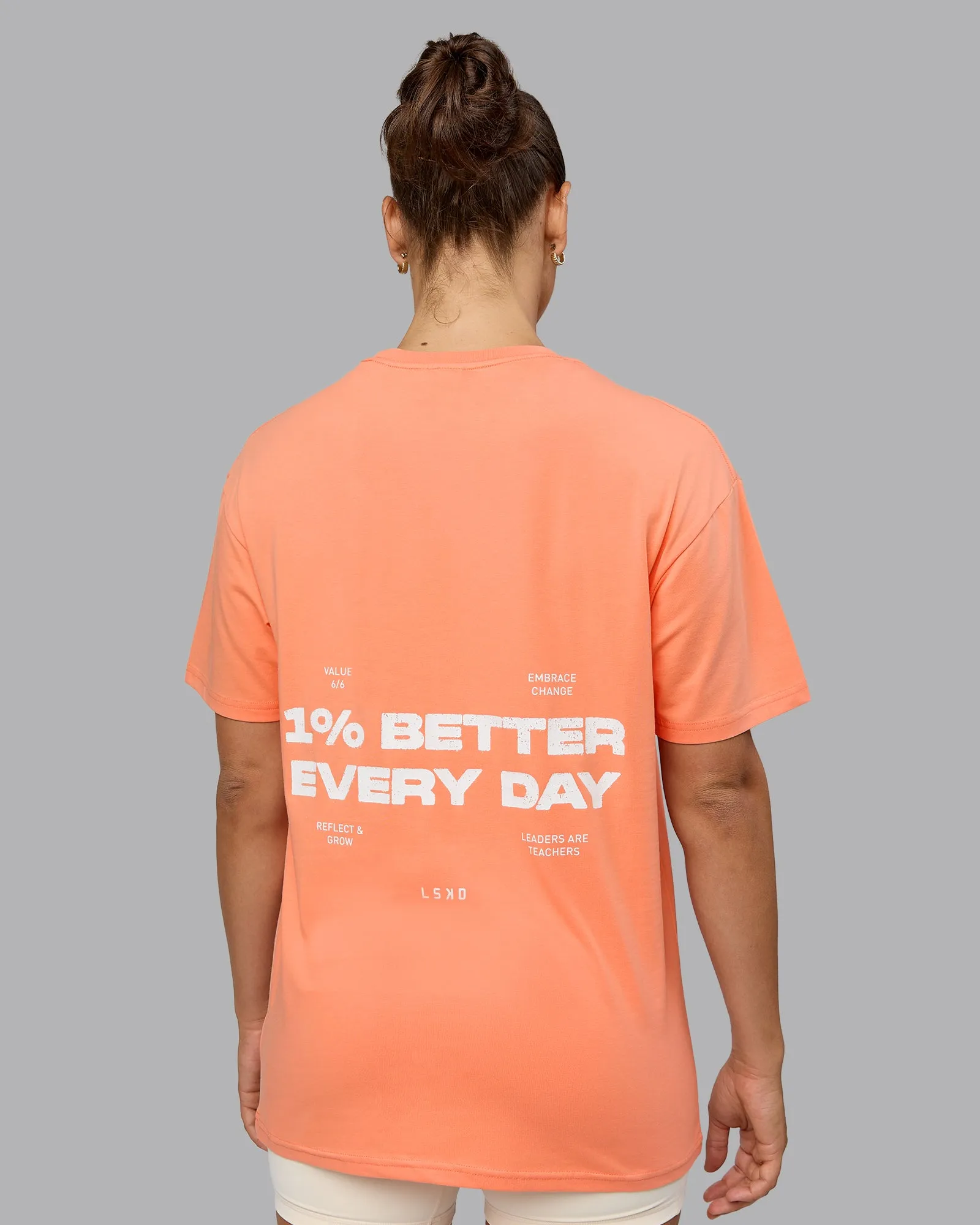 1% Better Value Series FLXCotton Tee Oversize - Mellow Peach-White sold by LSKD product image thumbnail 2
