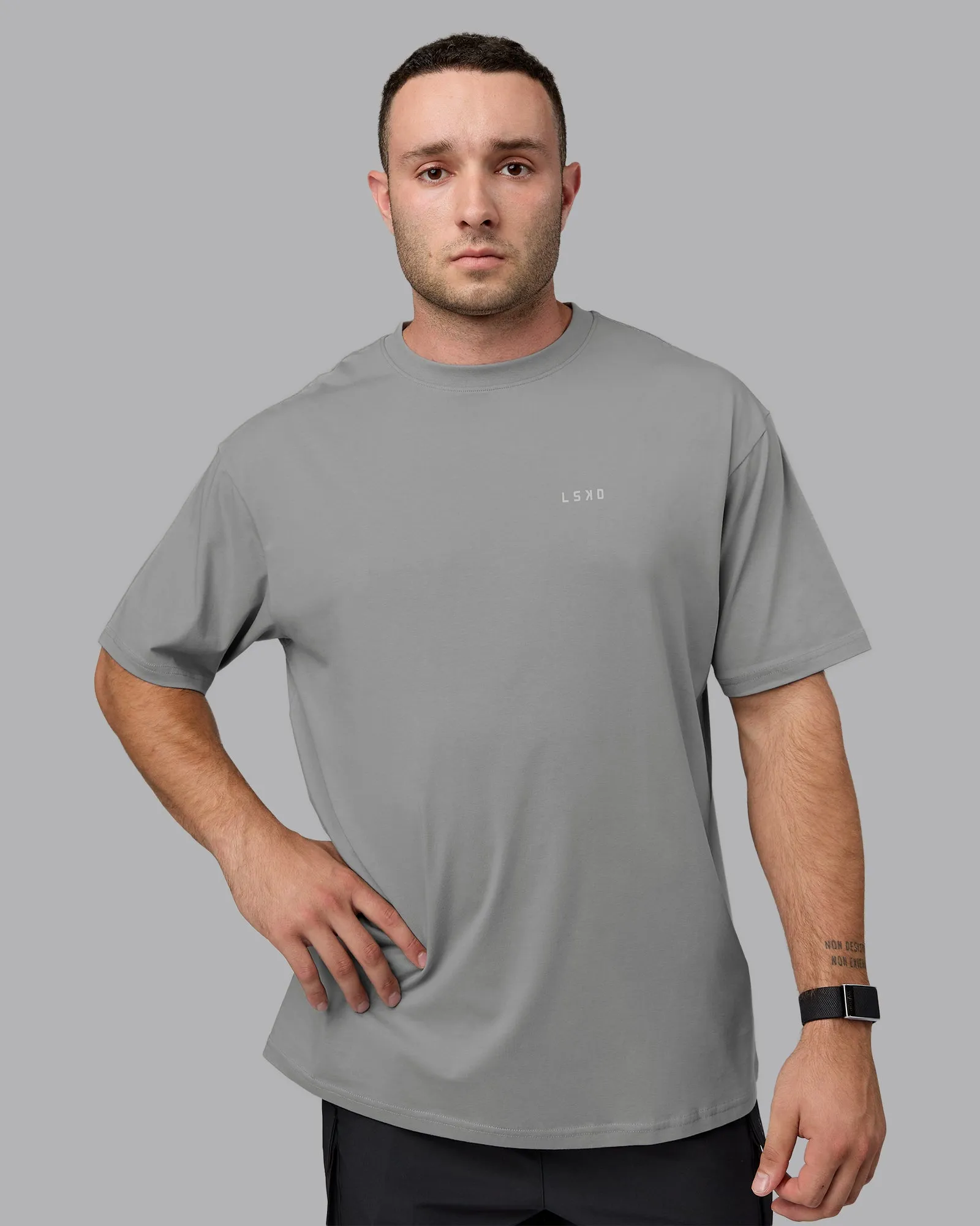 1% Better Value Series FLXCotton Tee Oversize - Circular Grey-White sold by LSKD product image thumbnail 4
