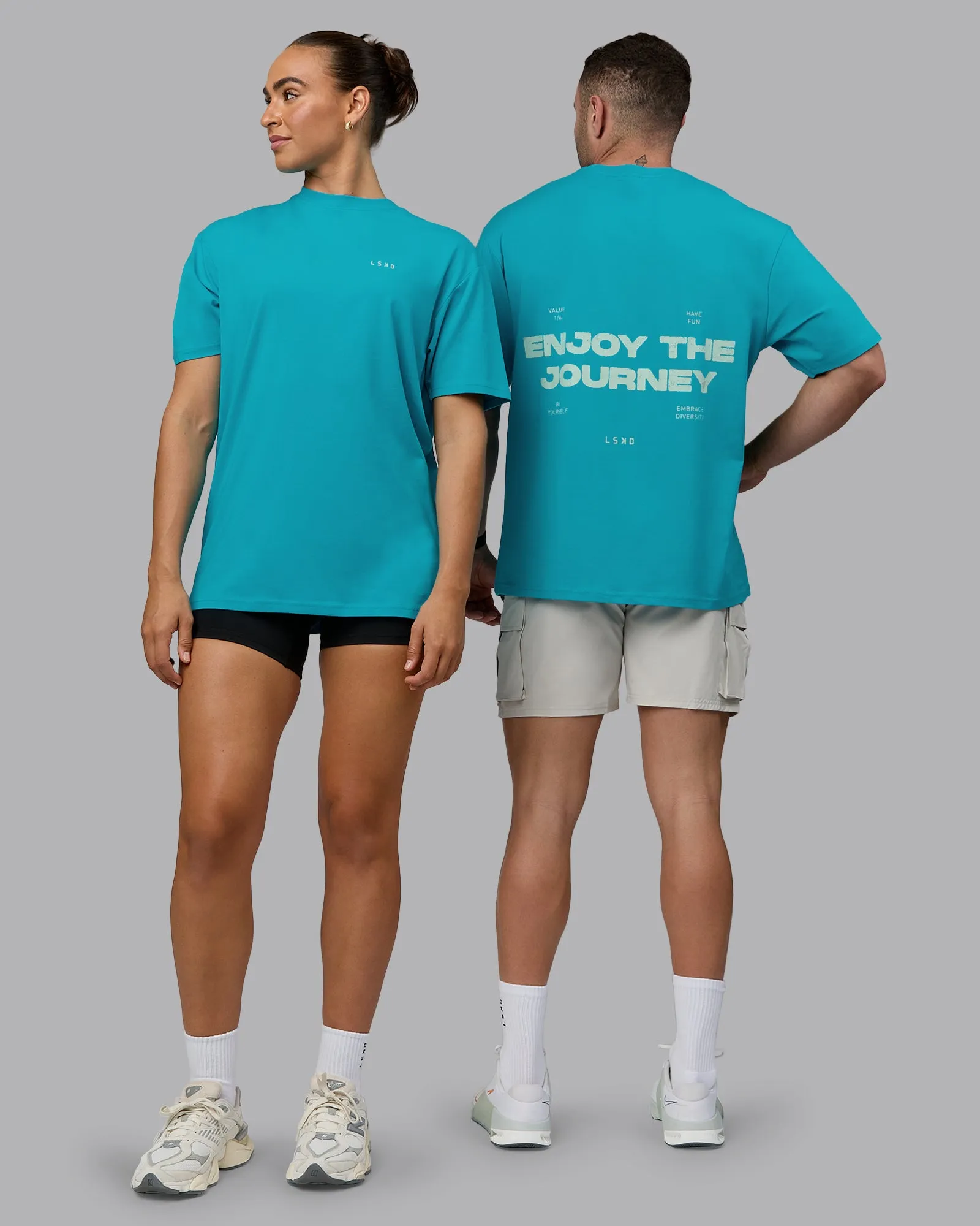 Enjoy the Journey Value Series FLXCotton Tee Oversize - Bluebird-Surf Spray sold by LSKD