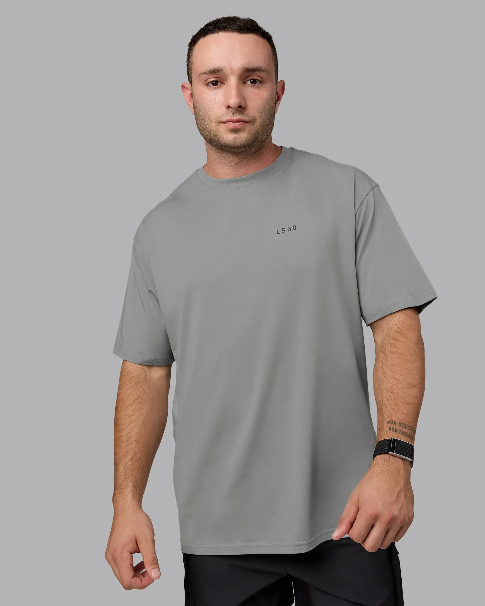 Unisex Enjoy the Journey Value Series FLXCotton Tee Oversize - Circular Grey-Pirate Black sold by LSKD product image thumbnail 2