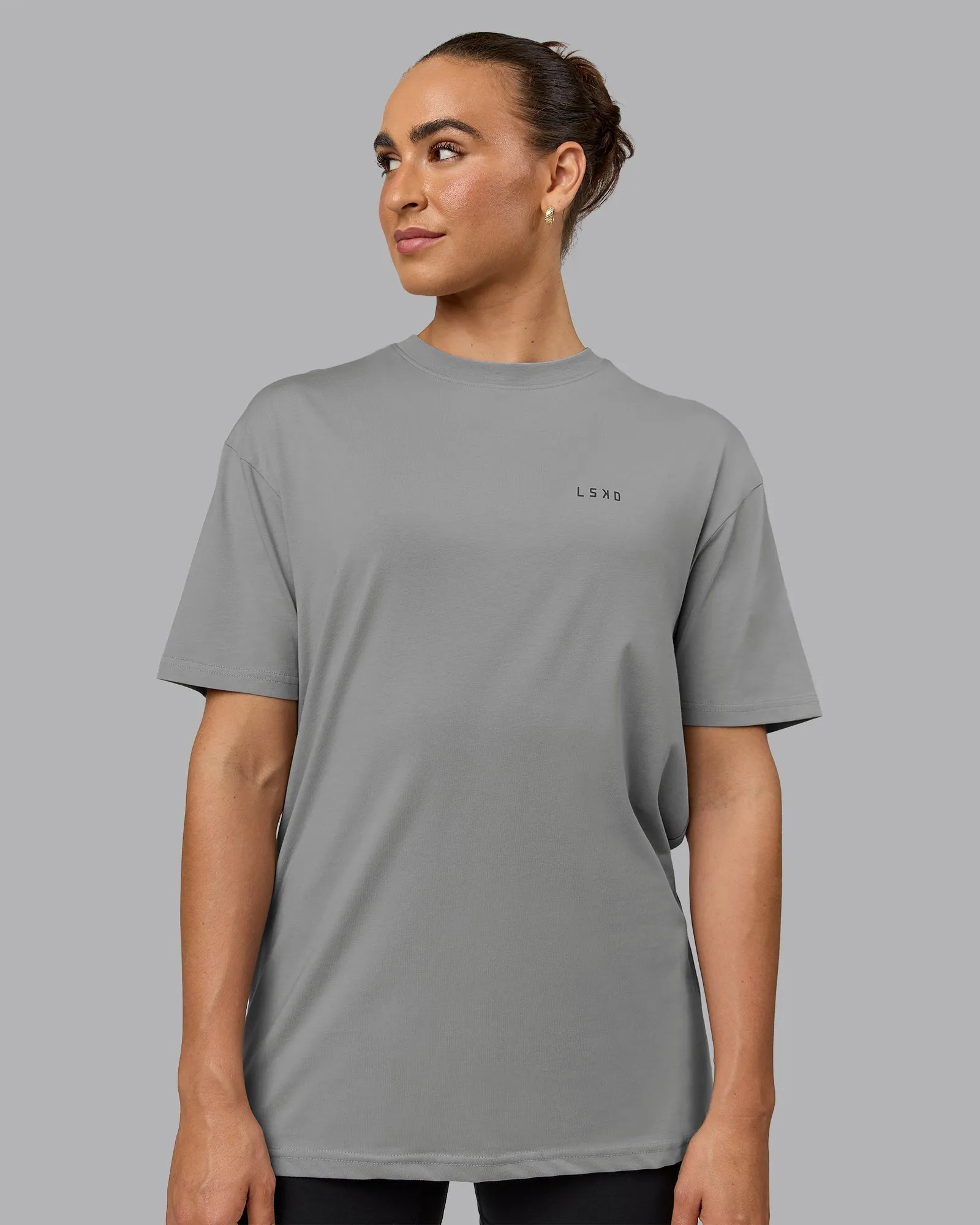 Unisex Enjoy the Journey Value Series FLXCotton Tee Oversize - Circular Grey-Pirate Black sold by LSKD product image thumbnail 3