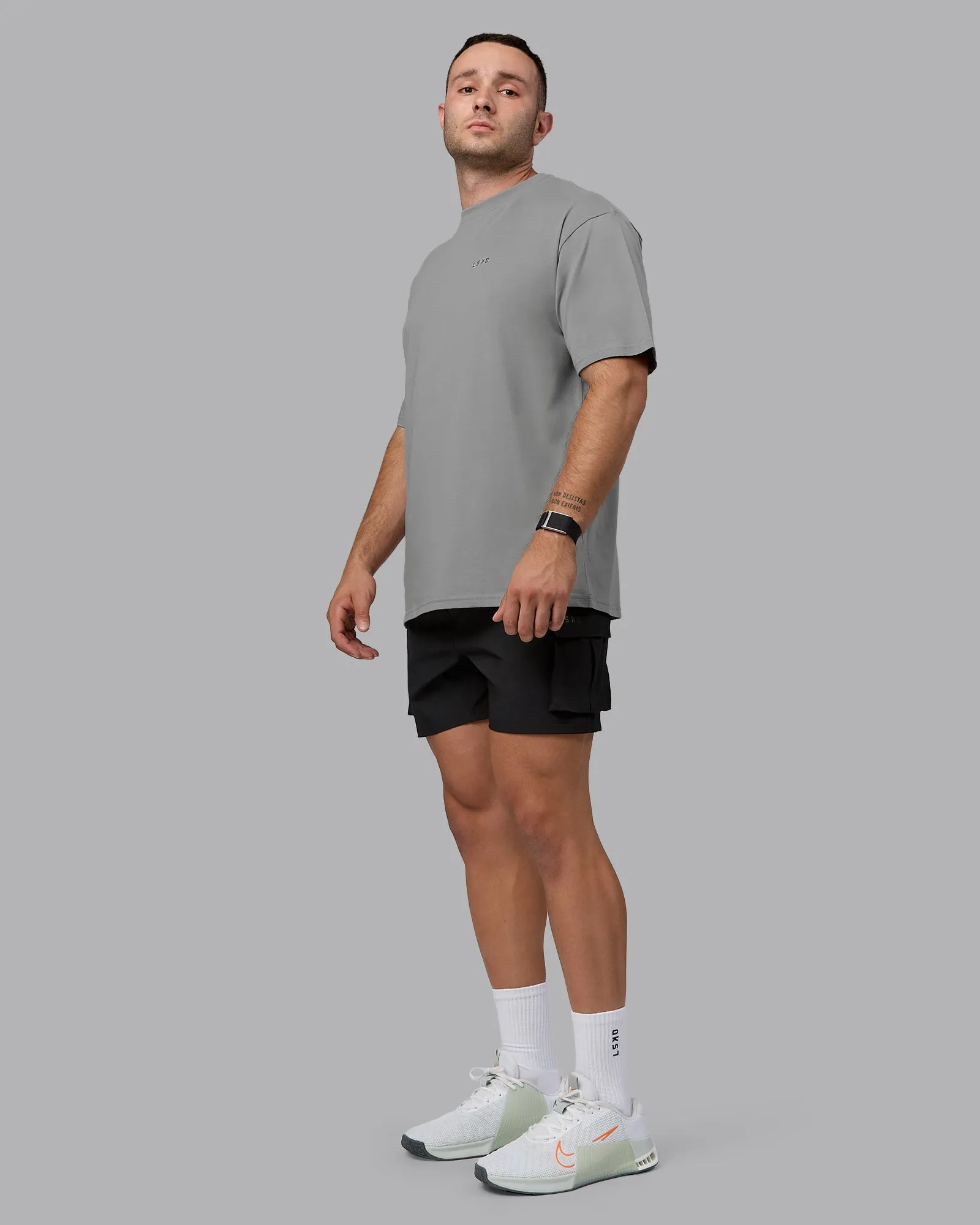 Unisex Enjoy the Journey Value Series FLXCotton Tee Oversize - Circular Grey-Pirate Black sold by LSKD product image thumbnail 5