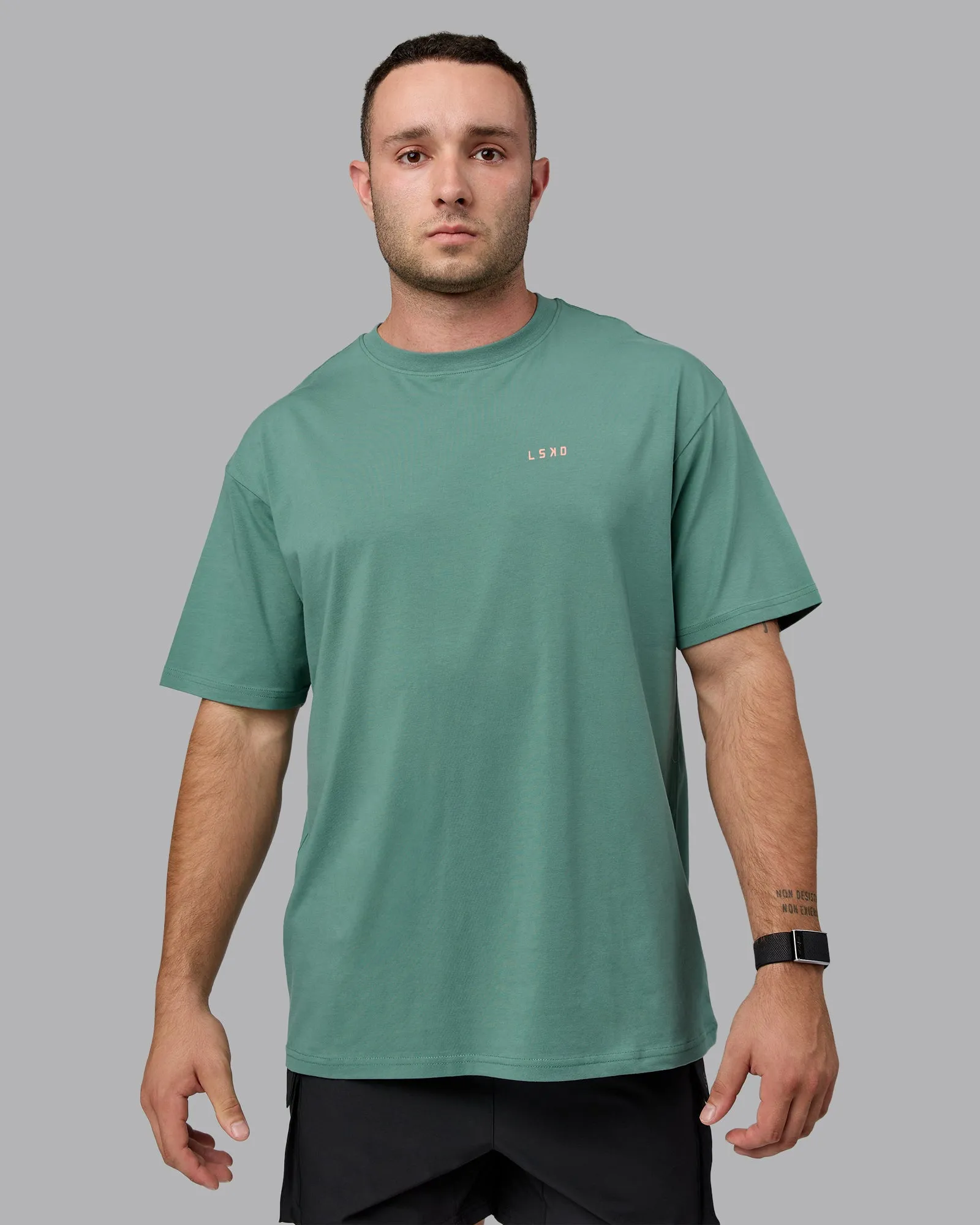 1% Better Value Series FLXCotton Tee Oversize - Sagebrush-Mellow Peach sold by LSKD product image thumbnail 3