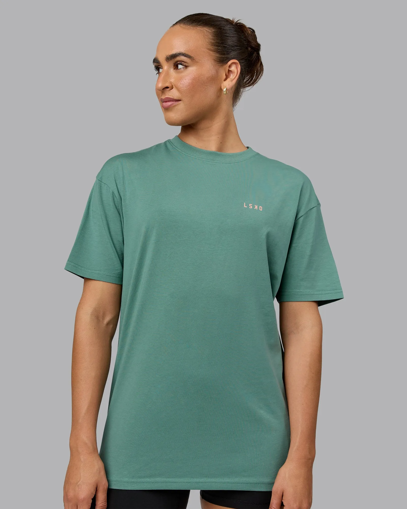 1% Better Value Series FLXCotton Tee Oversize - Sagebrush-Mellow Peach sold by LSKD product image thumbnail 2