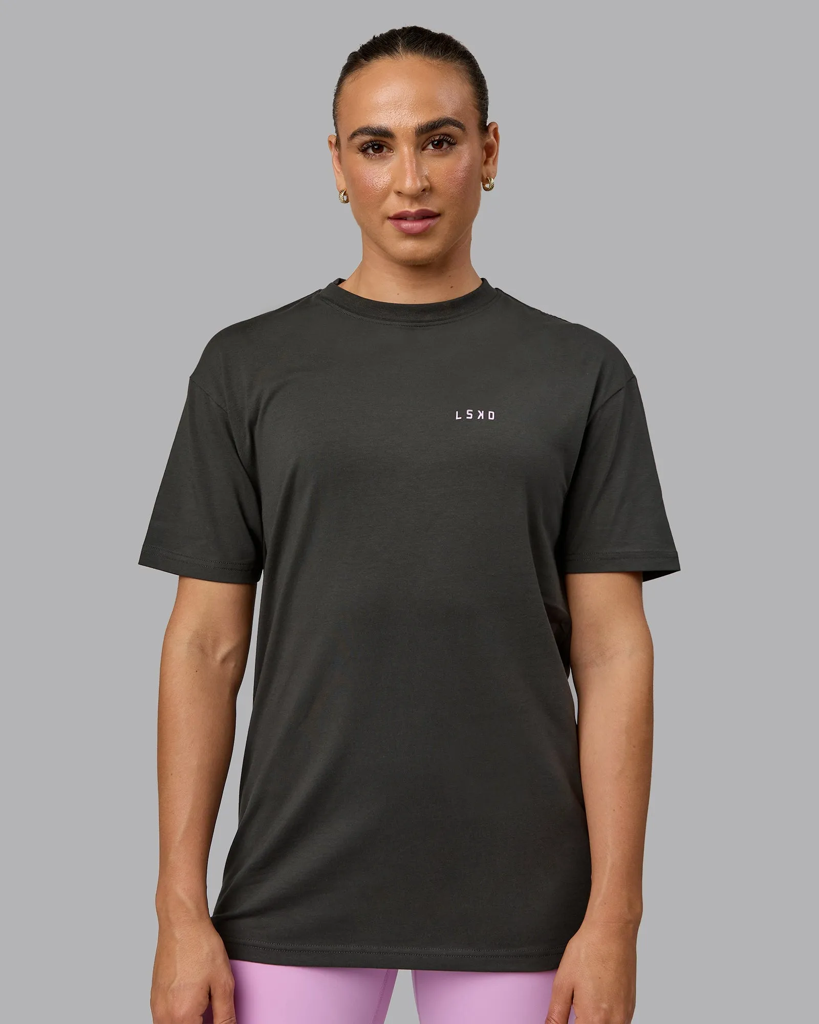 1% Better Value Series FLXCotton Tee Oversize - Pirate Black-Light Violet sold by LSKD product image thumbnail 3