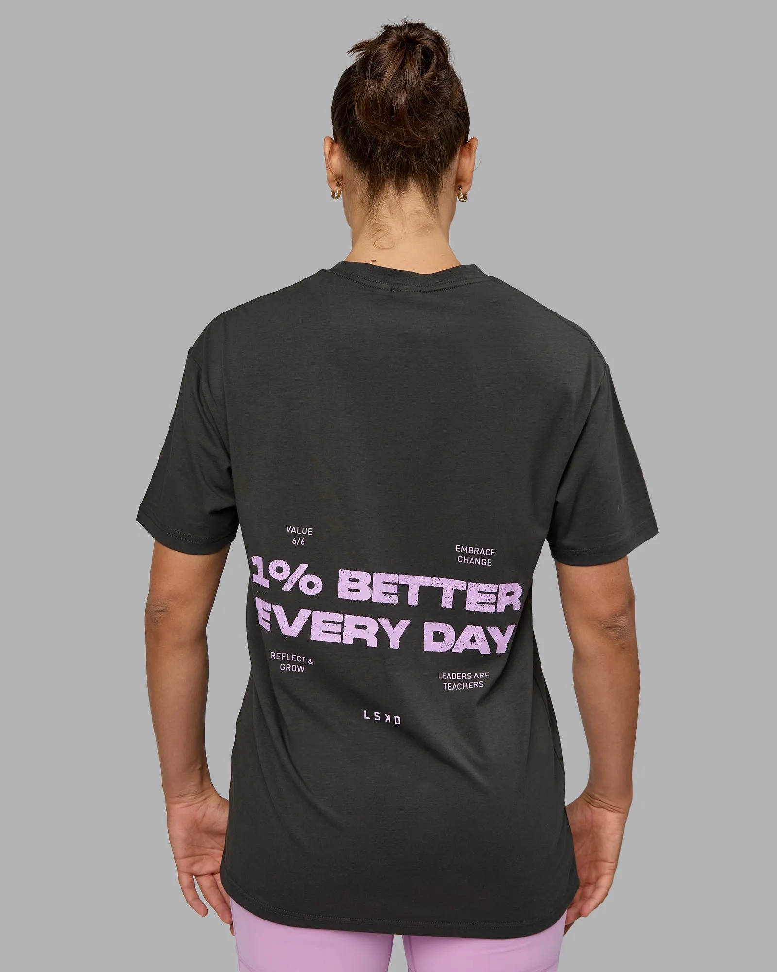 1% Better Value Series FLXCotton Tee Oversize - Pirate Black-Light Violet sold by LSKD product image thumbnail 4