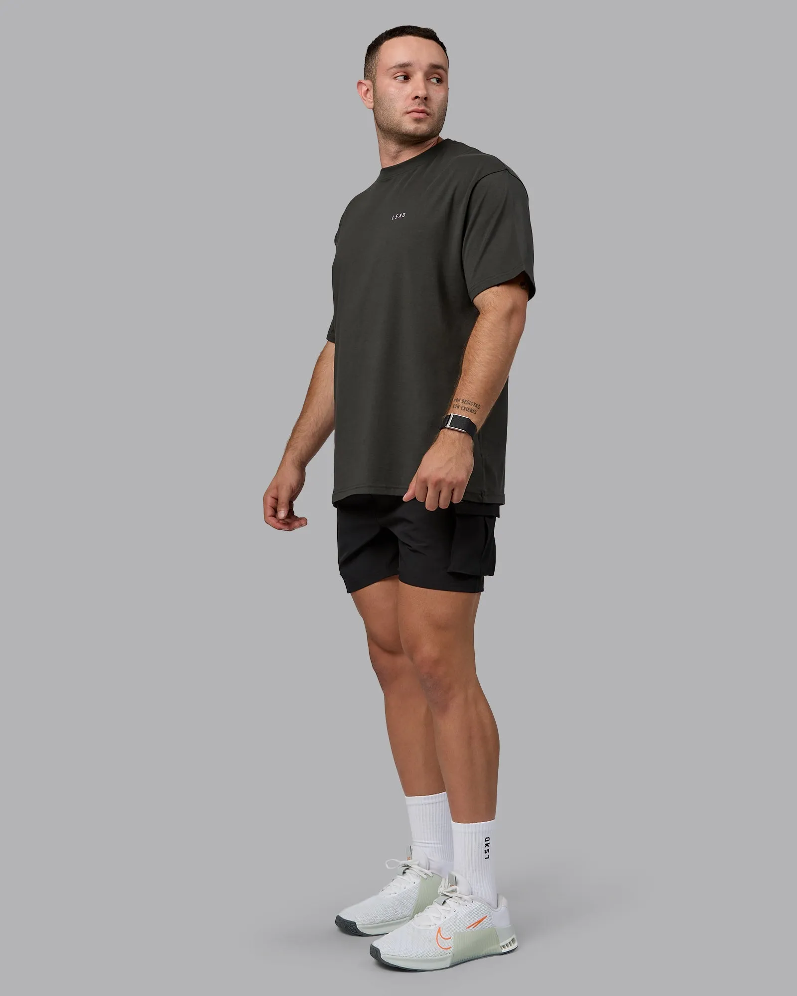 1% Better Value Series FLXCotton Tee Oversize - Pirate Black-Light Violet sold by LSKD product image thumbnail 5