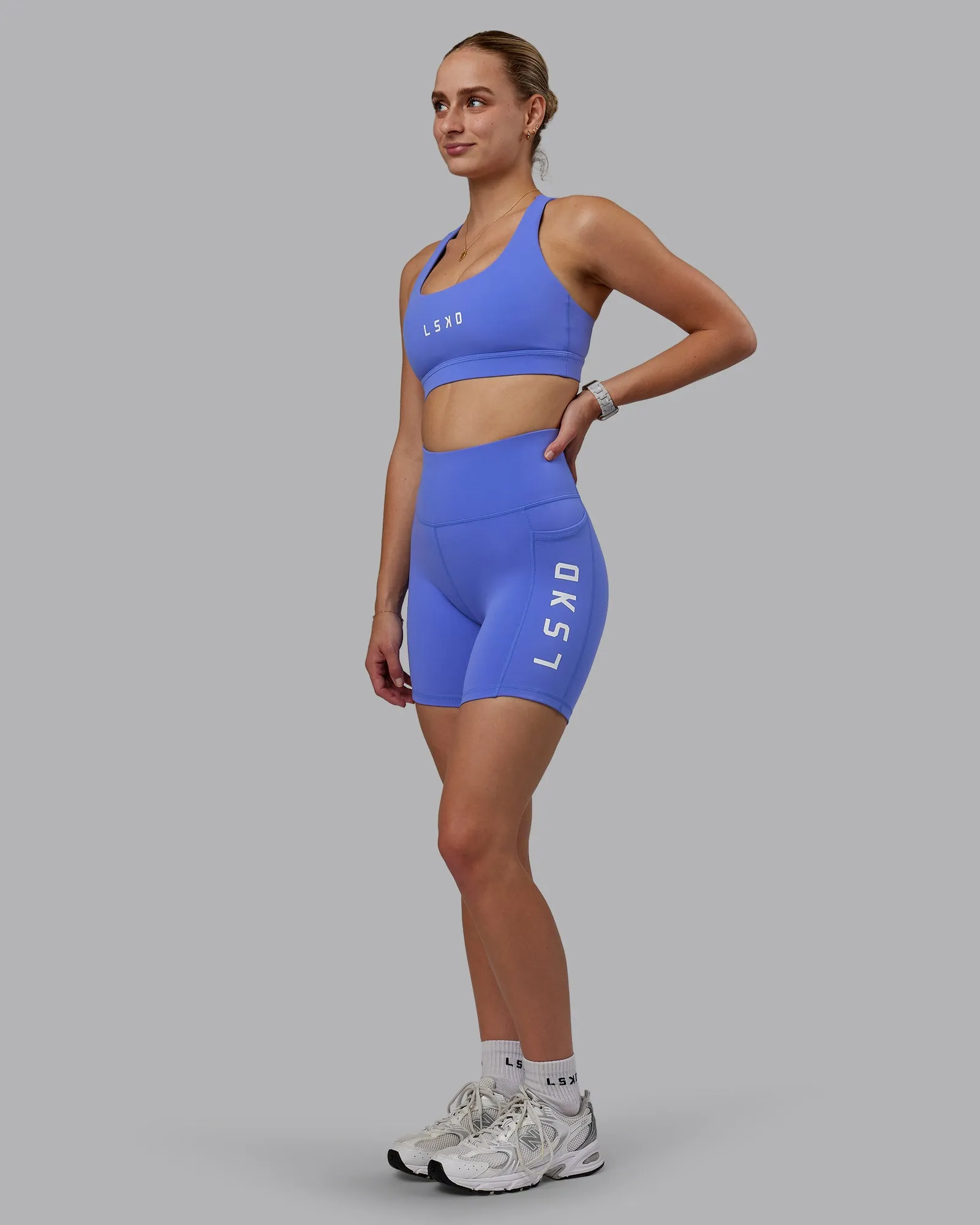 Rep Mid Short Tight - Baja Blue-White sold by LSKD product image thumbnail 5