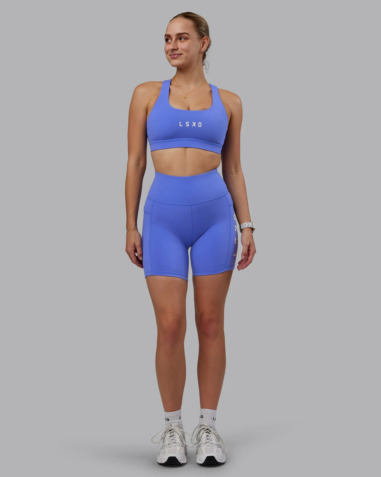 Rep Mid Short Tight - Baja Blue-White sold by LSKD product image thumbnail 3