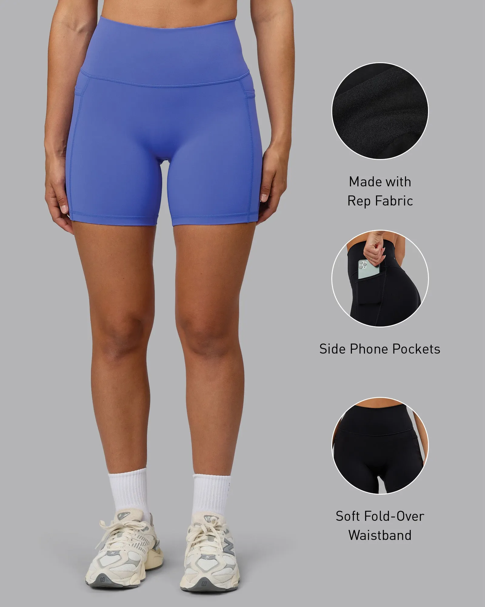 Fusion Mid Short Tight with Pockets - Baja Blue sold by LSKD product image thumbnail 2