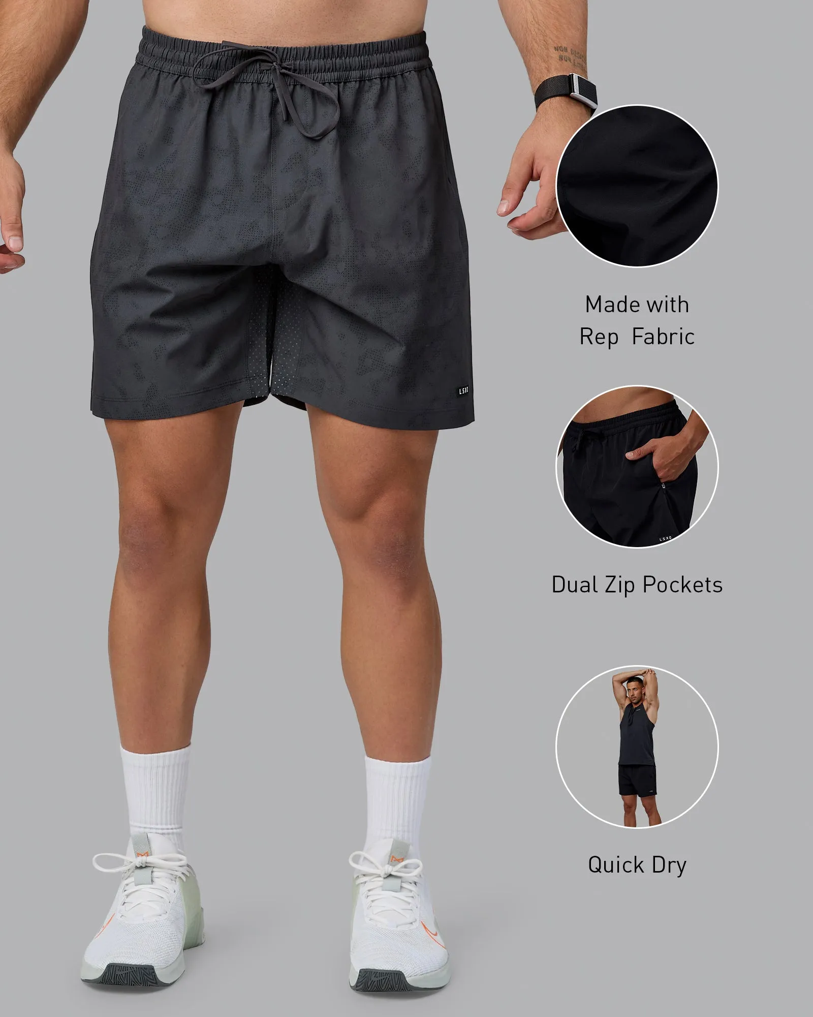 Rep 7" Performance Short - Digital Camo Pirate Black sold by LSKD product image thumbnail 2