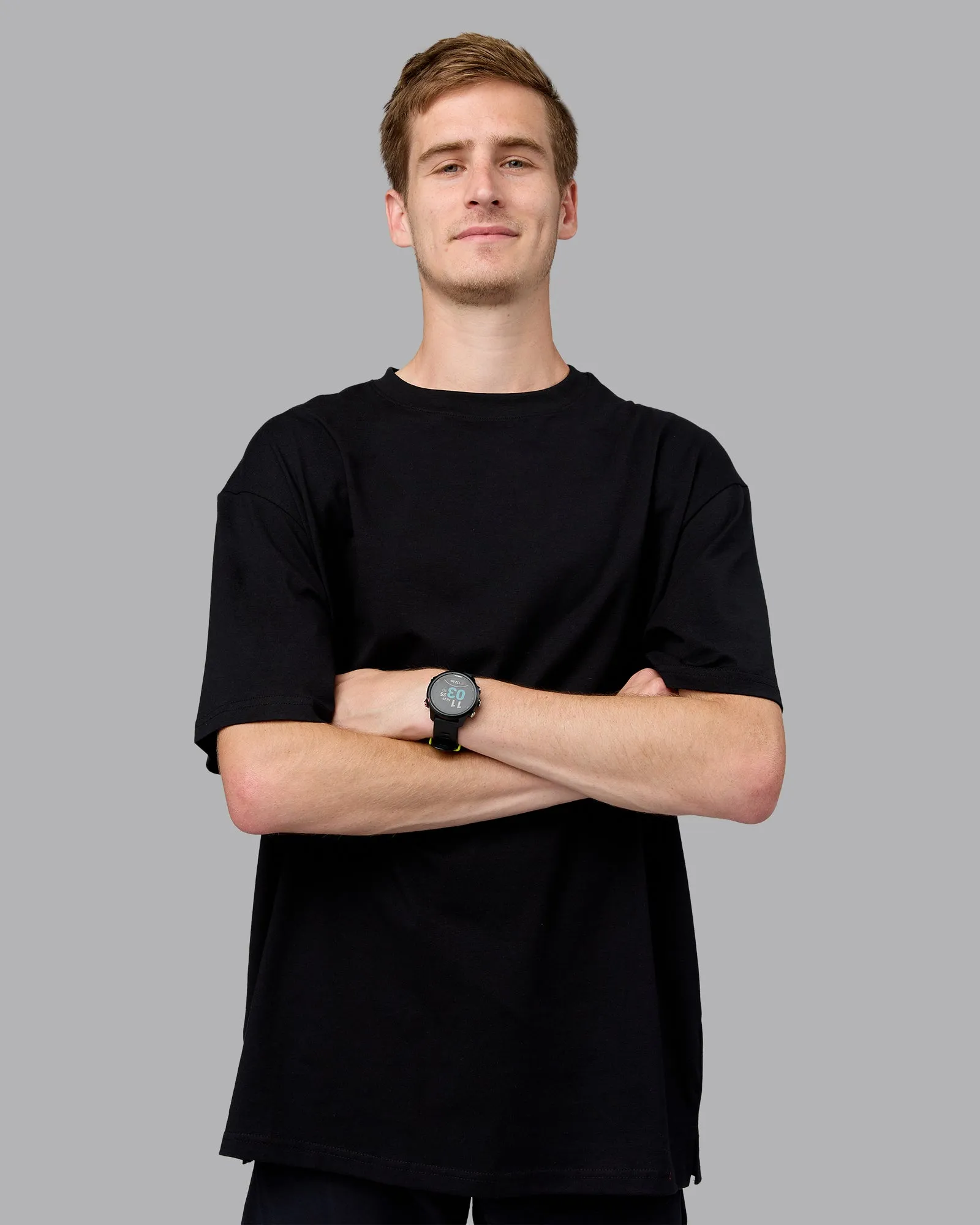 Unisex Push Boundaries FLXCotton Tee Oversize - Black-Purple Swirl sold by LSKD product image thumbnail 3