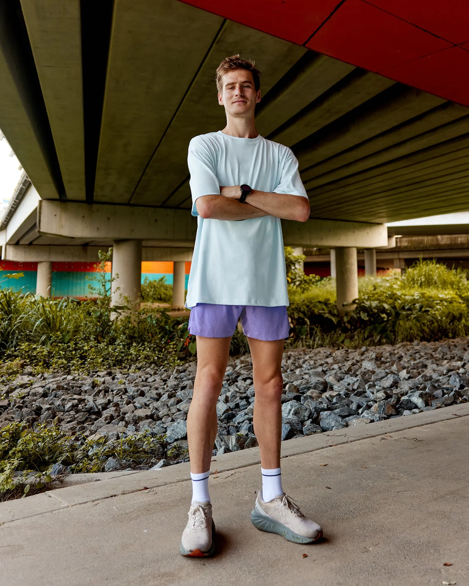Push Boundaries FLXCotton Oversized Tee - Light Cyan-White sold by LSKD product image thumbnail 4