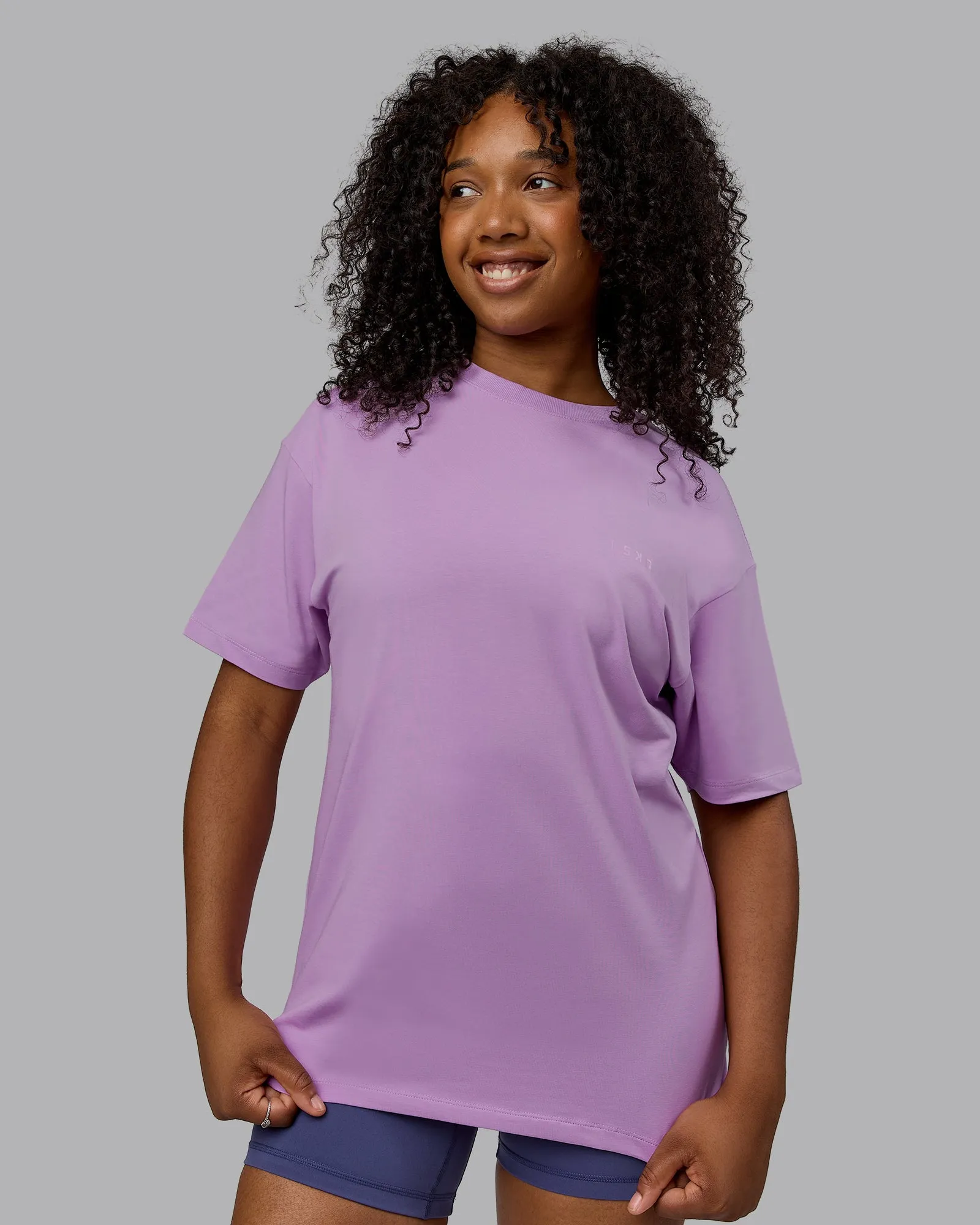 Unisex PimaFLX Tee Oversize - Light Violet sold by LSKD product image thumbnail 2