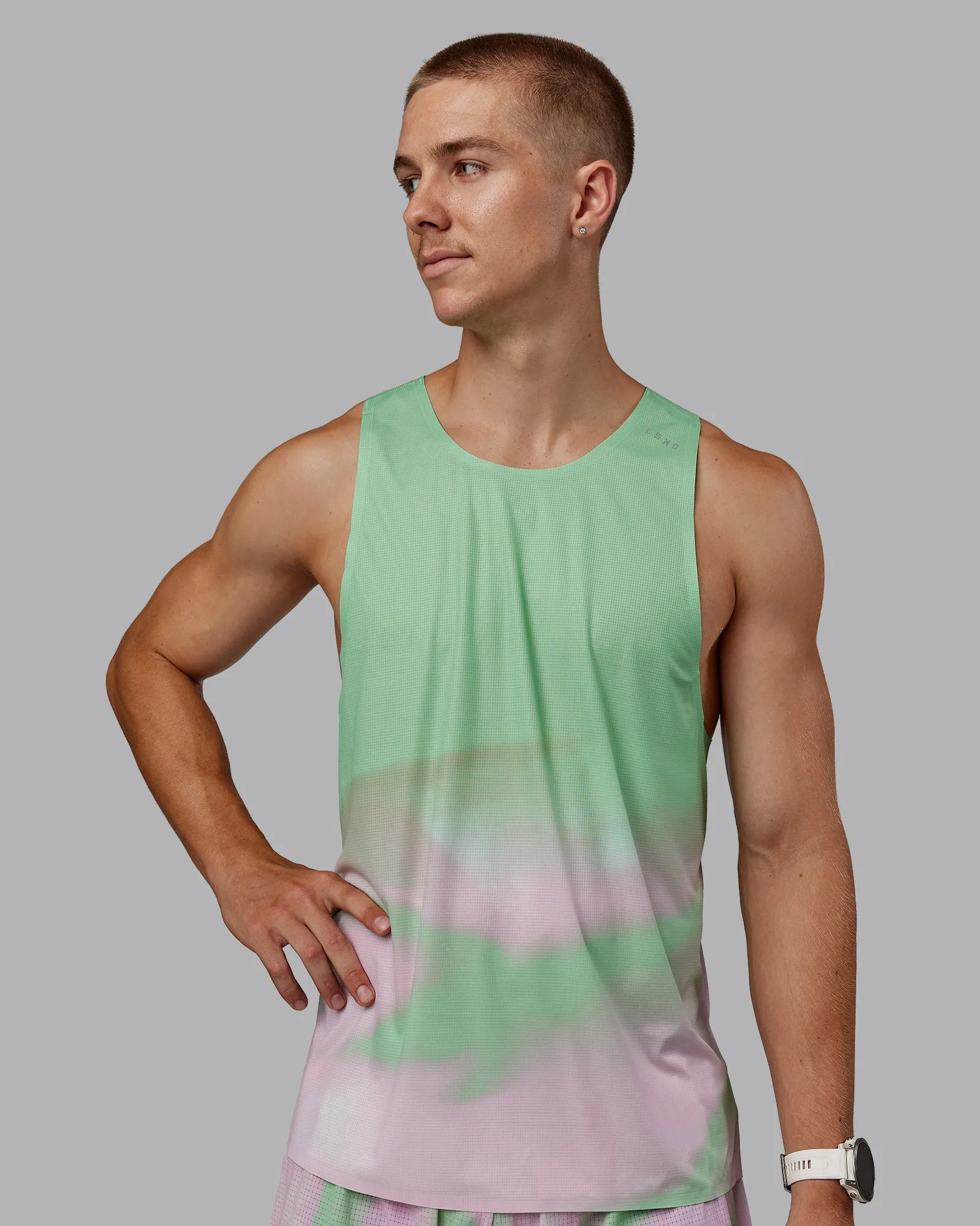 Race Day Performance Tank - Dash Green-Pink sold by LSKD