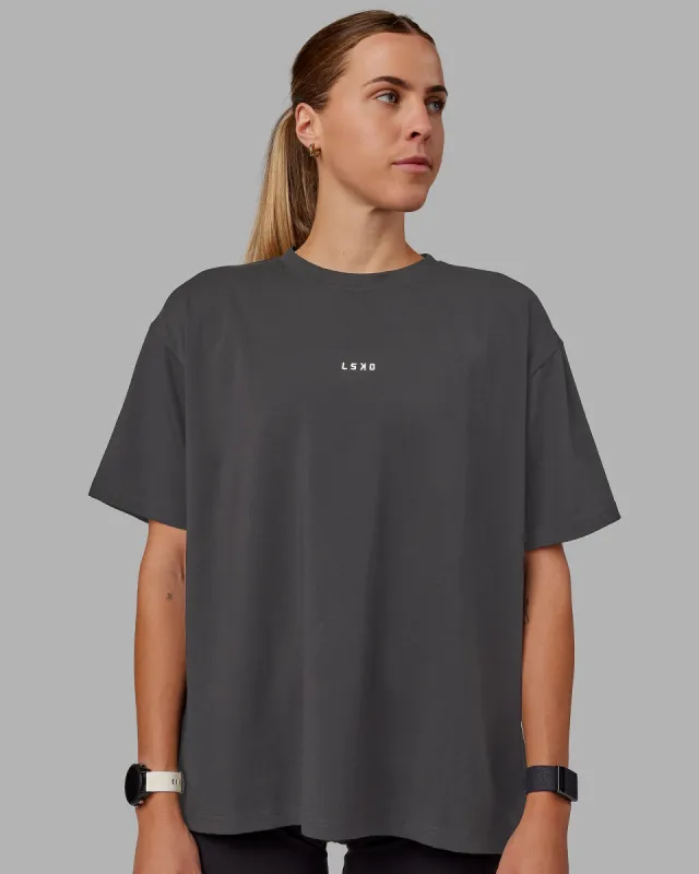 Go-To FLXCotton Oversized Tee - Dark Storm-White sold by LSKD