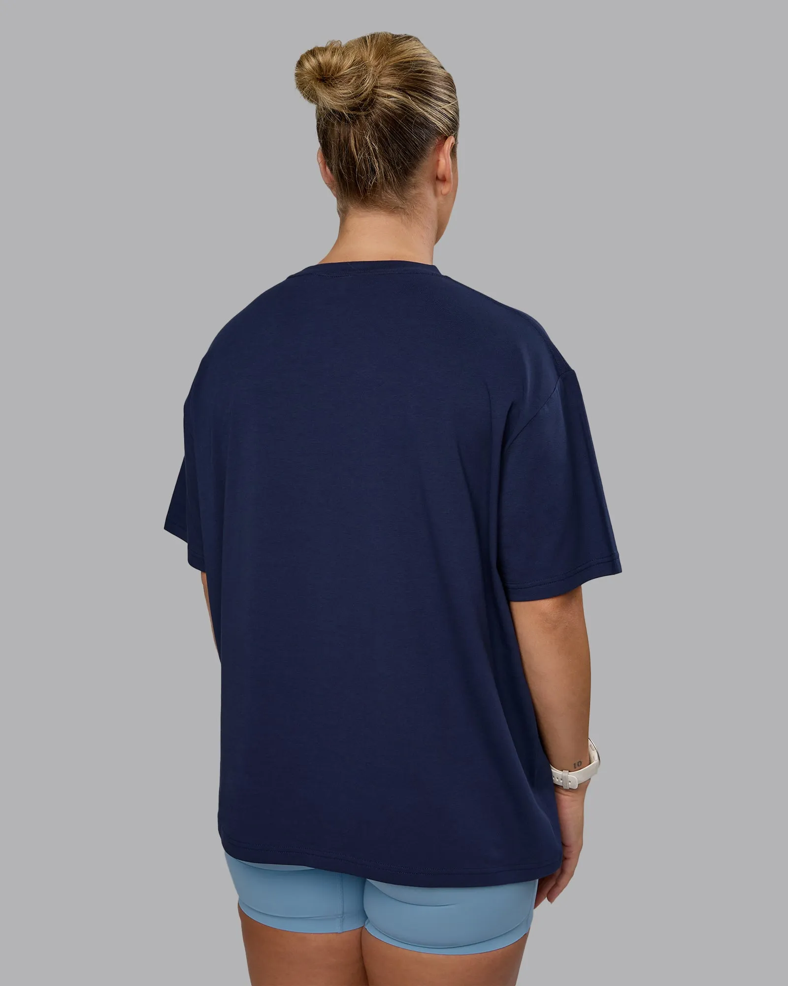 Go-To FLXCotton Oversized Tee - Future Navy-White sold by LSKD product image thumbnail 3
