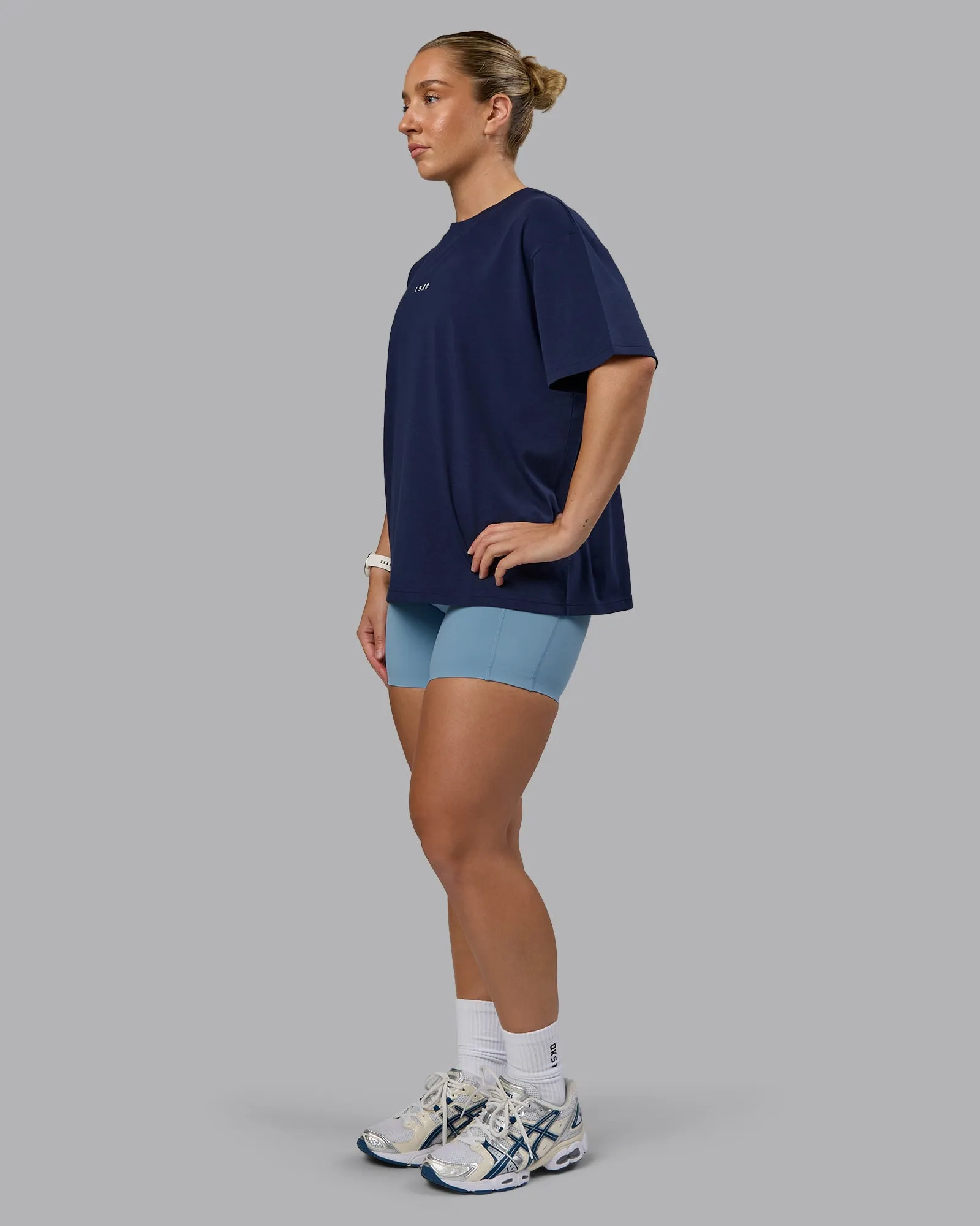 Go-To FLXCotton Oversized Tee - Future Navy-White sold by LSKD product image thumbnail 5