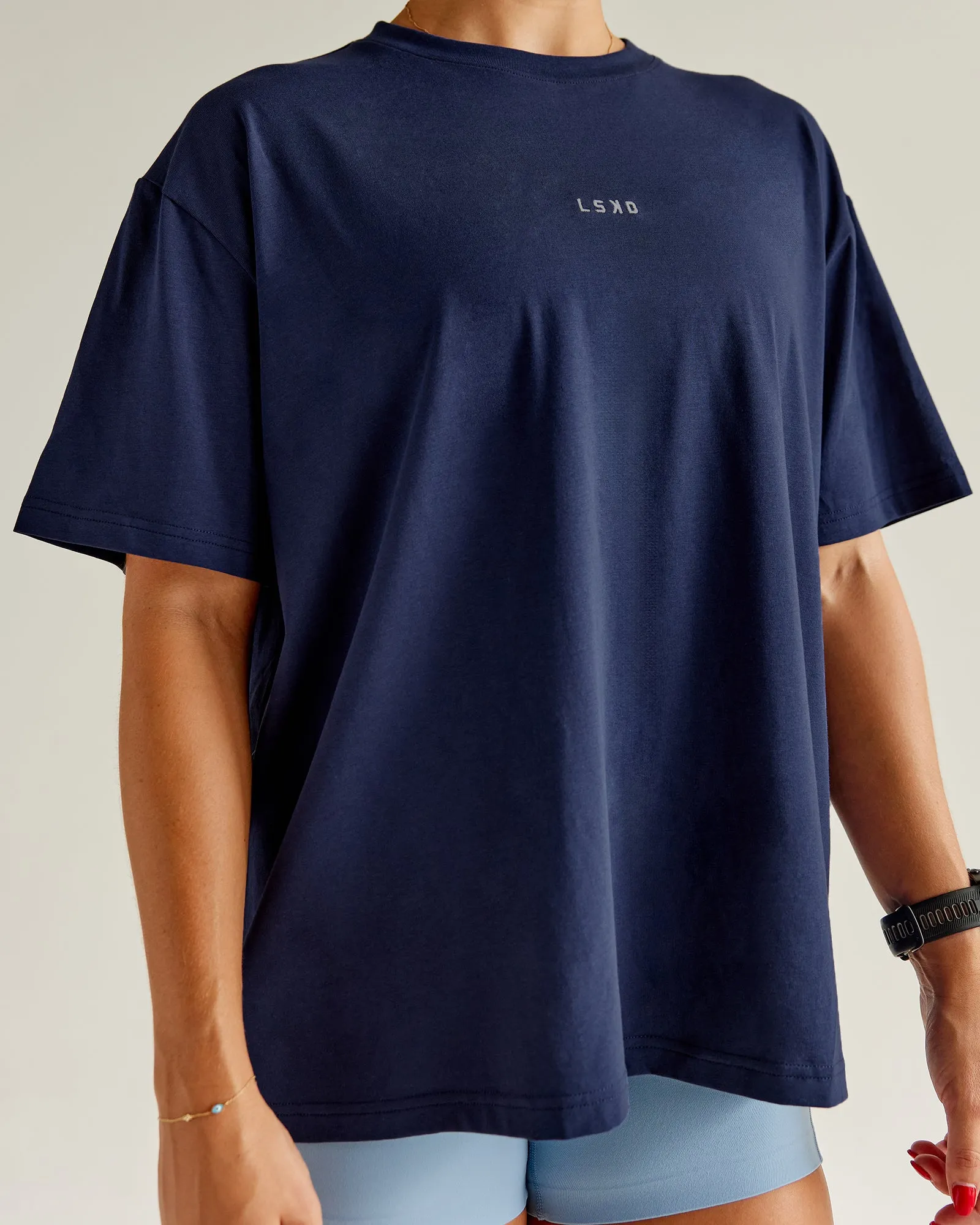 Go-To FLXCotton Oversized Tee - Future Navy-White sold by LSKD