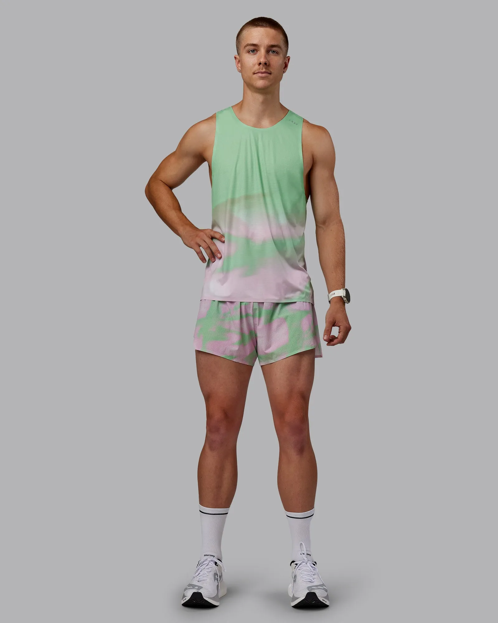 Race Day Running Short 3" - Dash Green-Pink sold by LSKD product image thumbnail 3