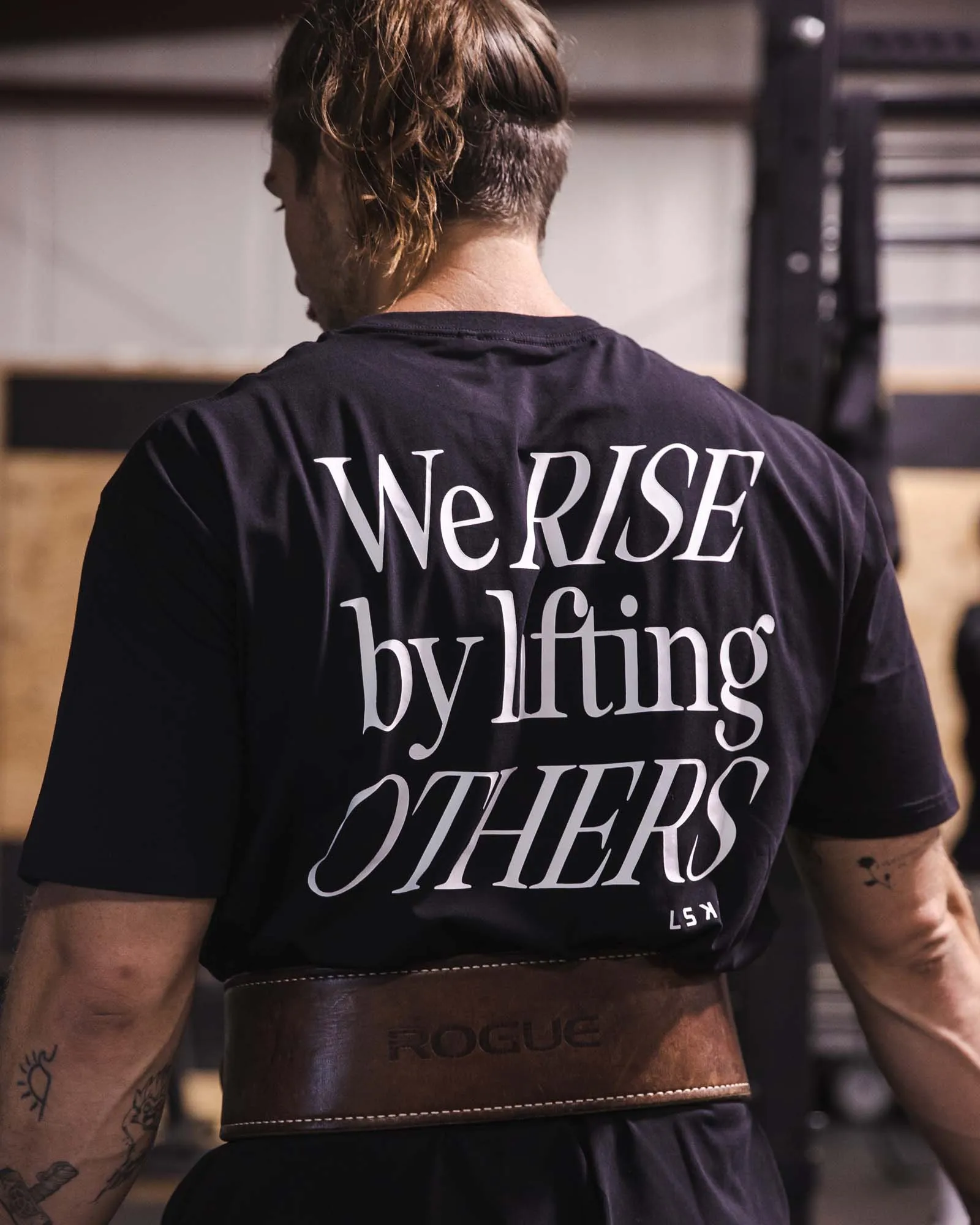 Unisex Lift-Up FLXCotton Tee Oversize - Black-White sold by LSKD product image thumbnail 2