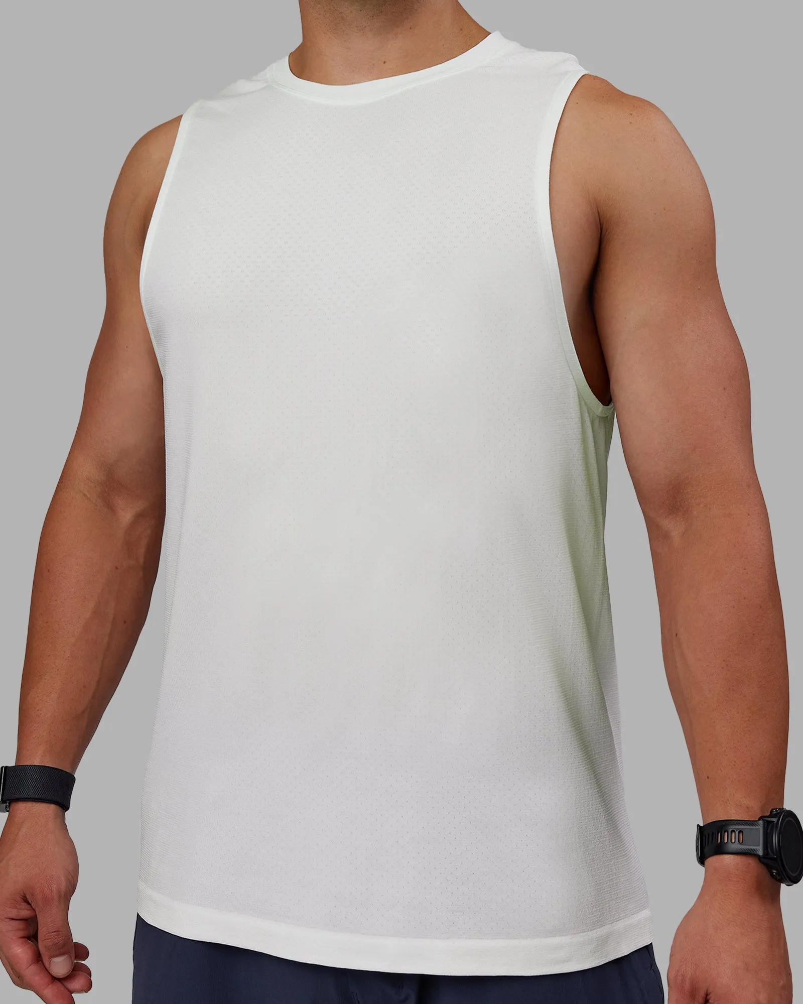 AeroFLX+ Seamless Muscle Tank - Off White/Off White Marl sold by LSKD