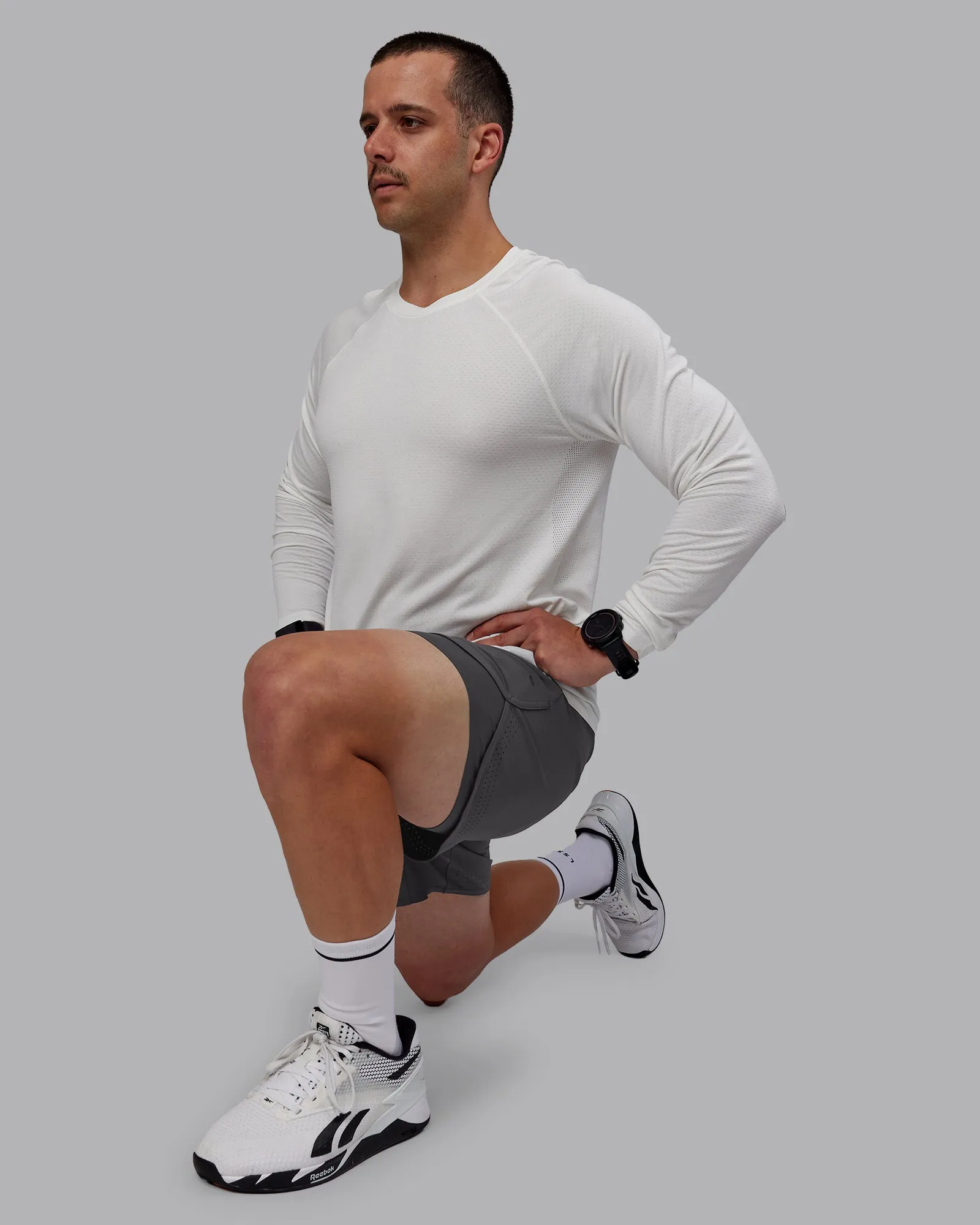 AeroFLX+ Seamless Long Sleeve Tee - Off White/Off White Marl sold by LSKD product image thumbnail 3