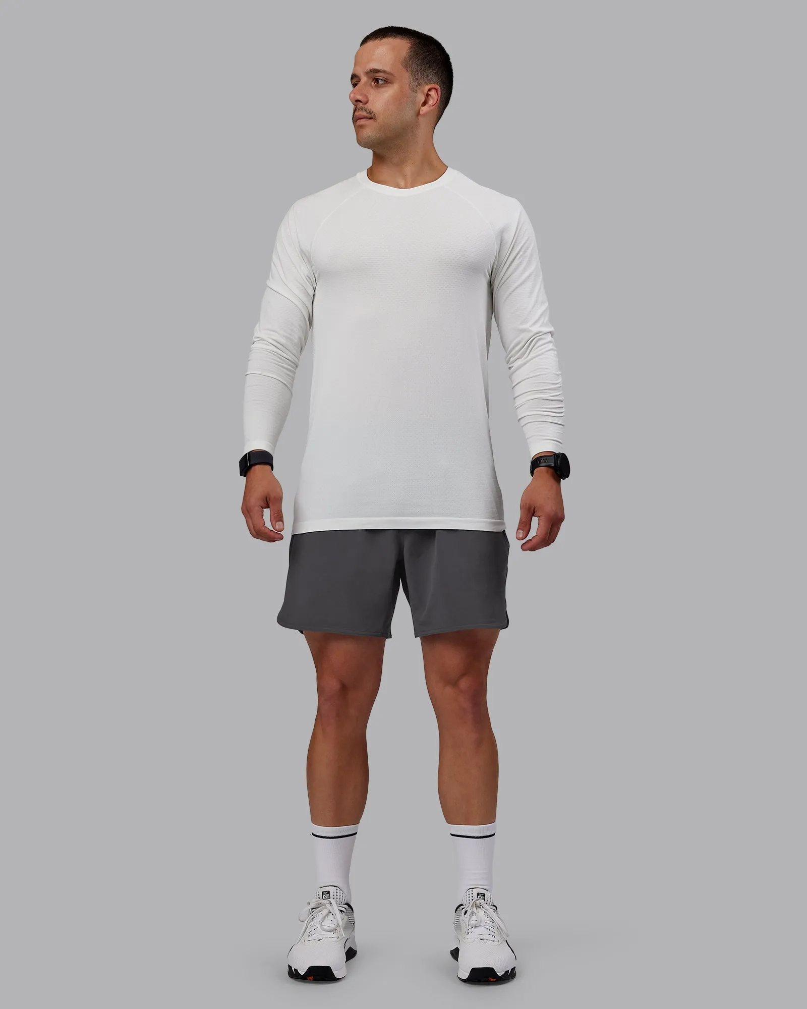 AeroFLX+ Seamless Long Sleeve Tee - Off White/Off White Marl sold by LSKD product image thumbnail 5